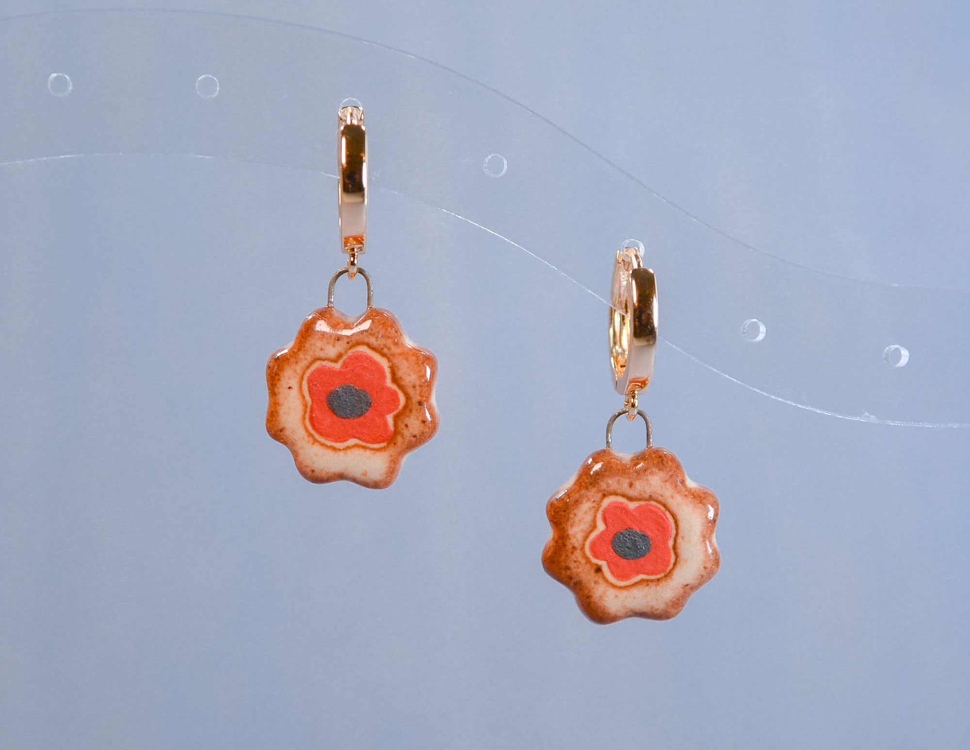 Red Daisy Earrings