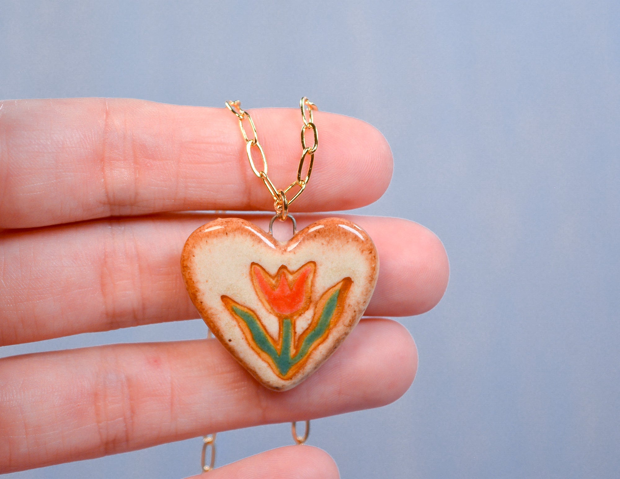 Tulip Heart Necklace