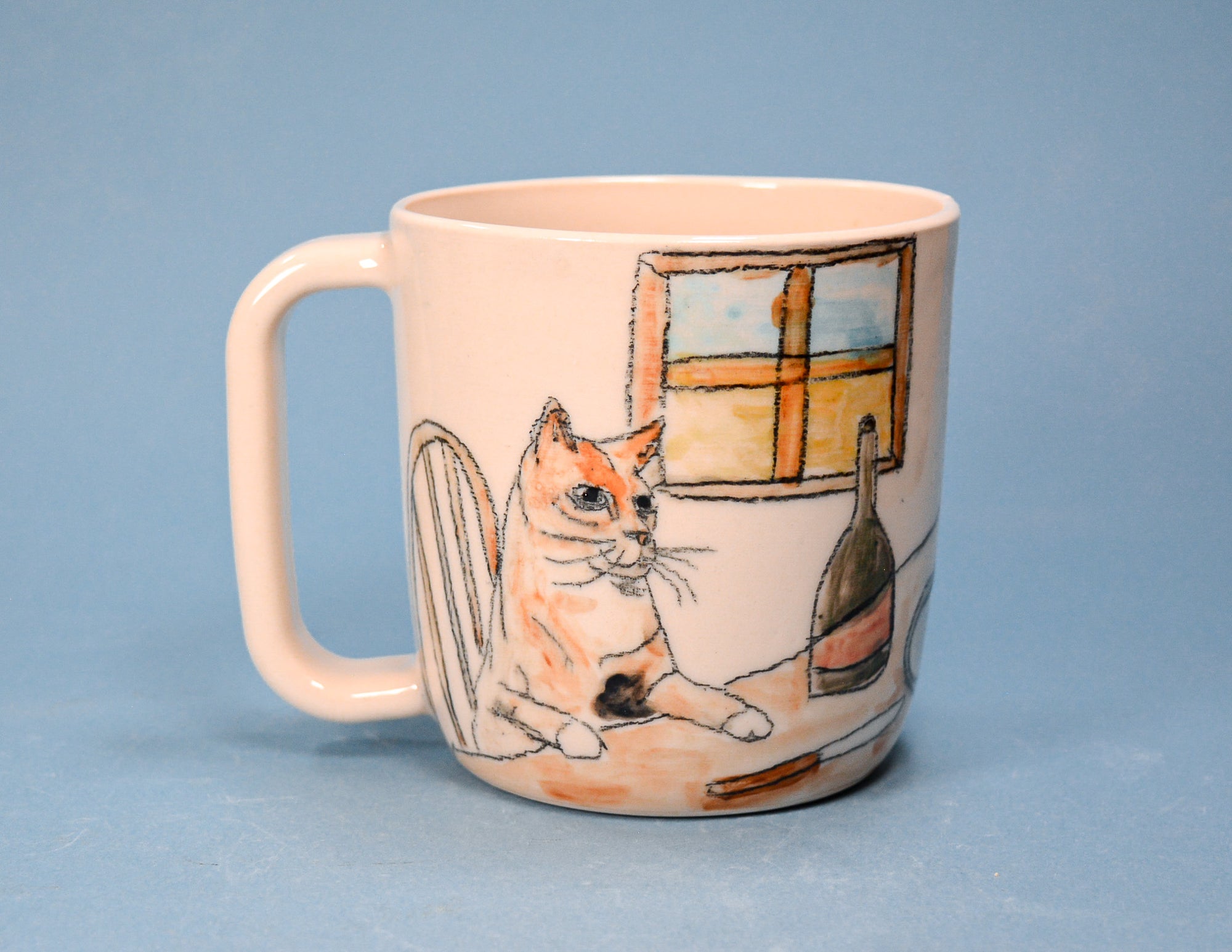 Cat at the Table Jumbo Ceramic Mug