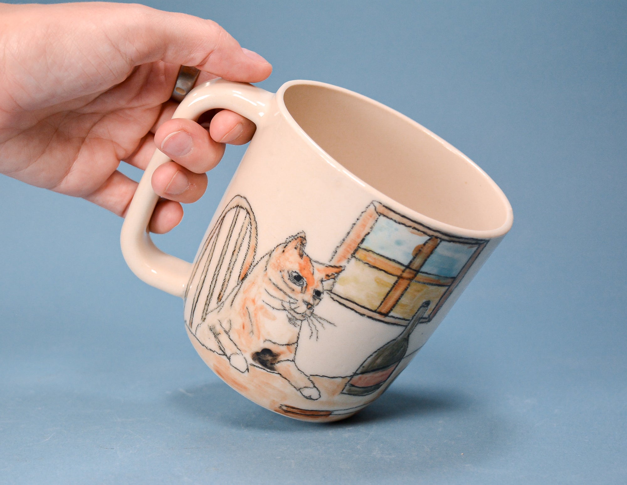 Cat at the Table Jumbo Ceramic Mug