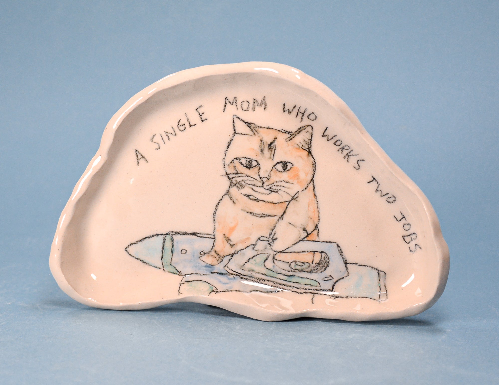 Working Mom Cat Plate