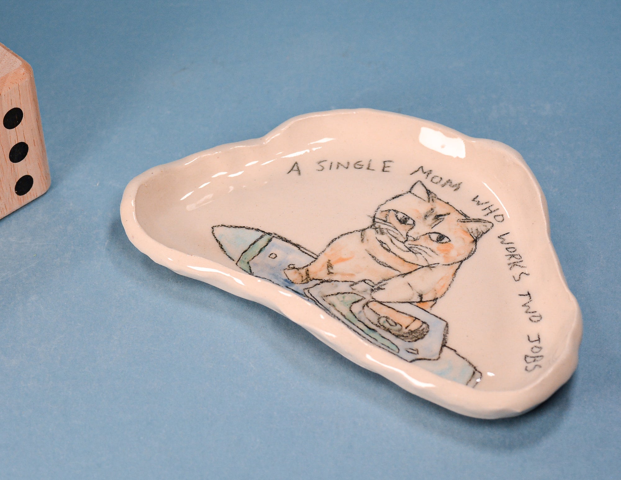 Working Mom Cat Plate