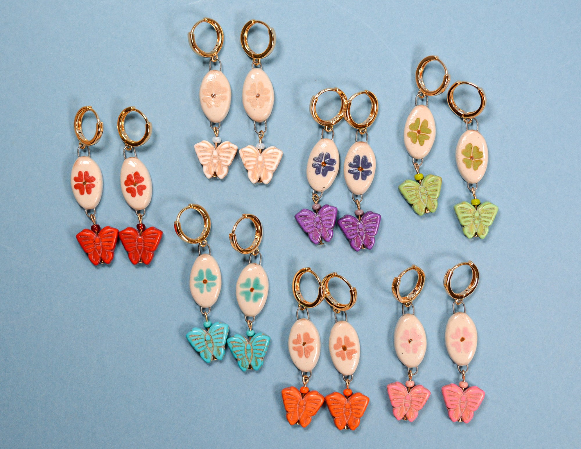 Butterfly Garden Hoop Earrings