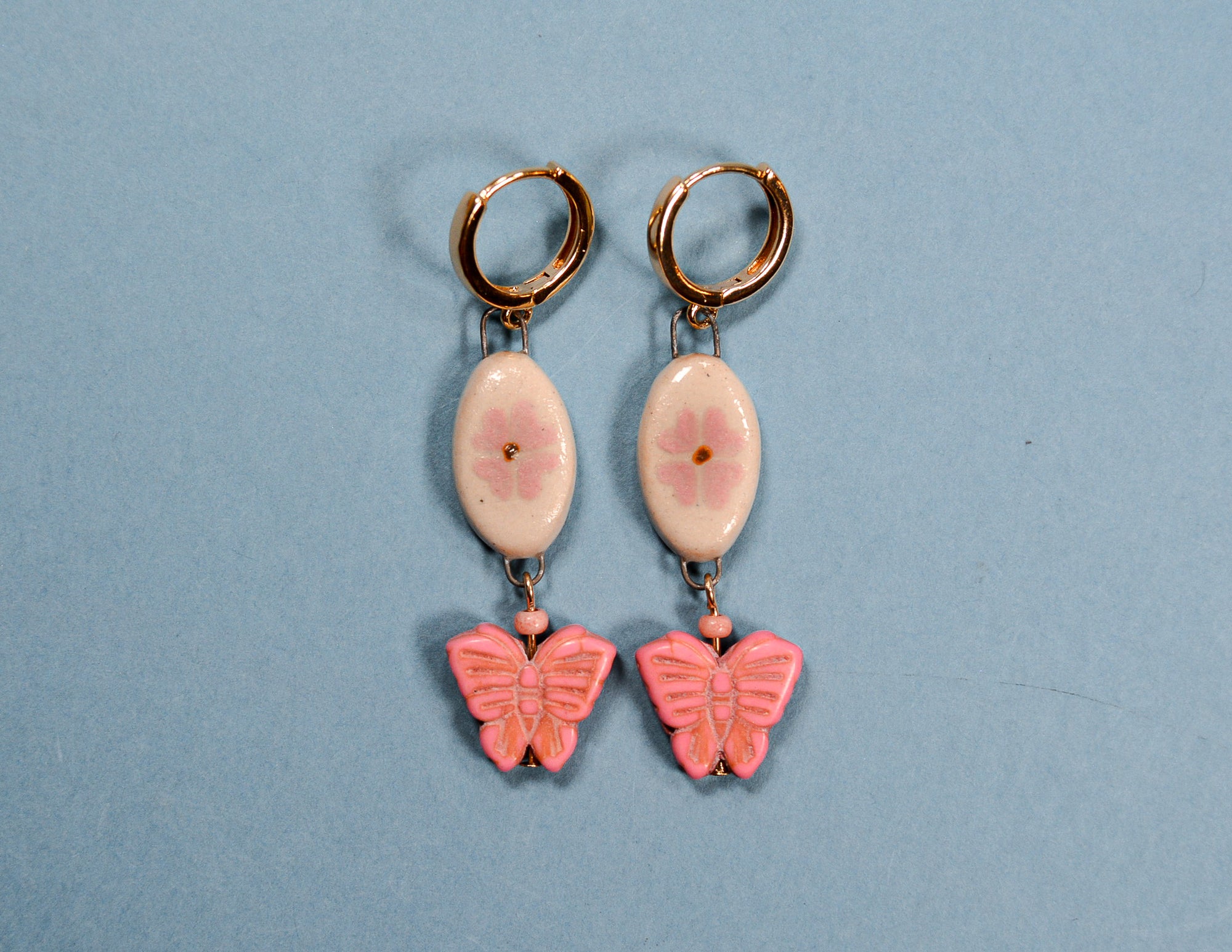 Butterfly Garden Hoop Earrings