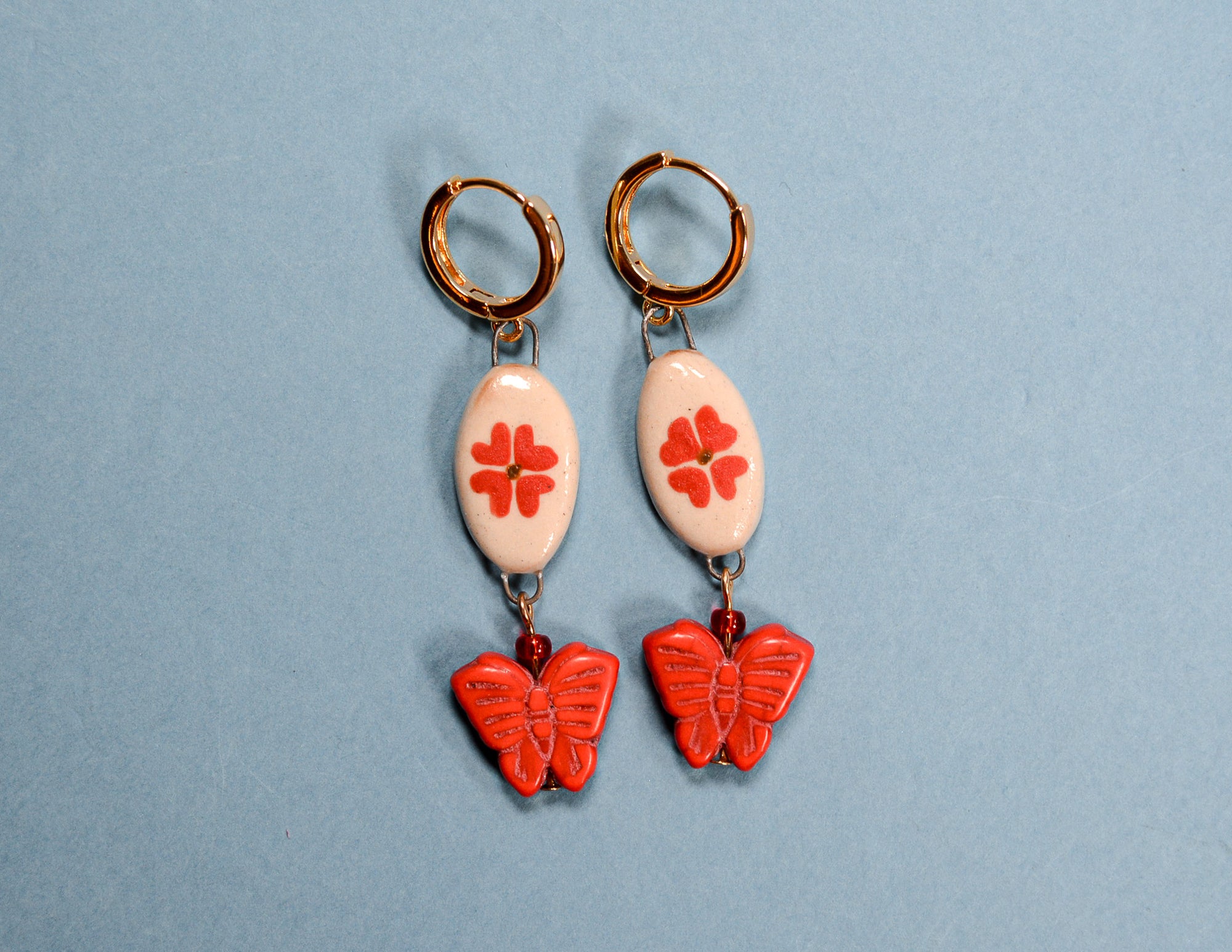 Butterfly Garden Hoop Earrings