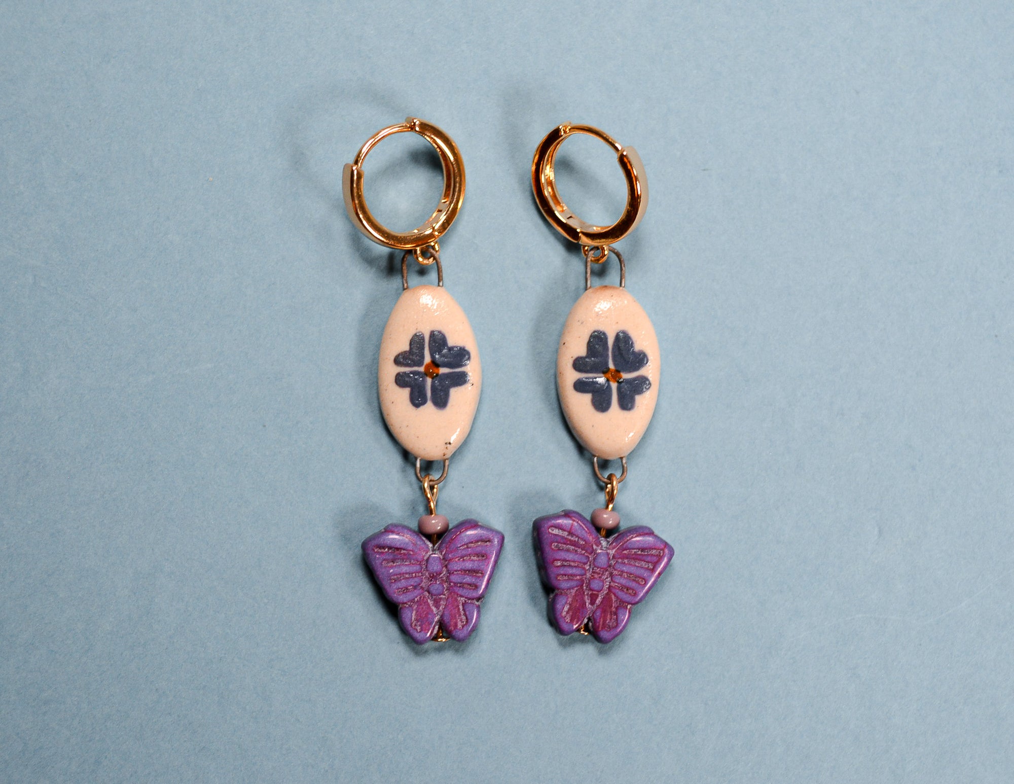 Butterfly Garden Hoop Earrings