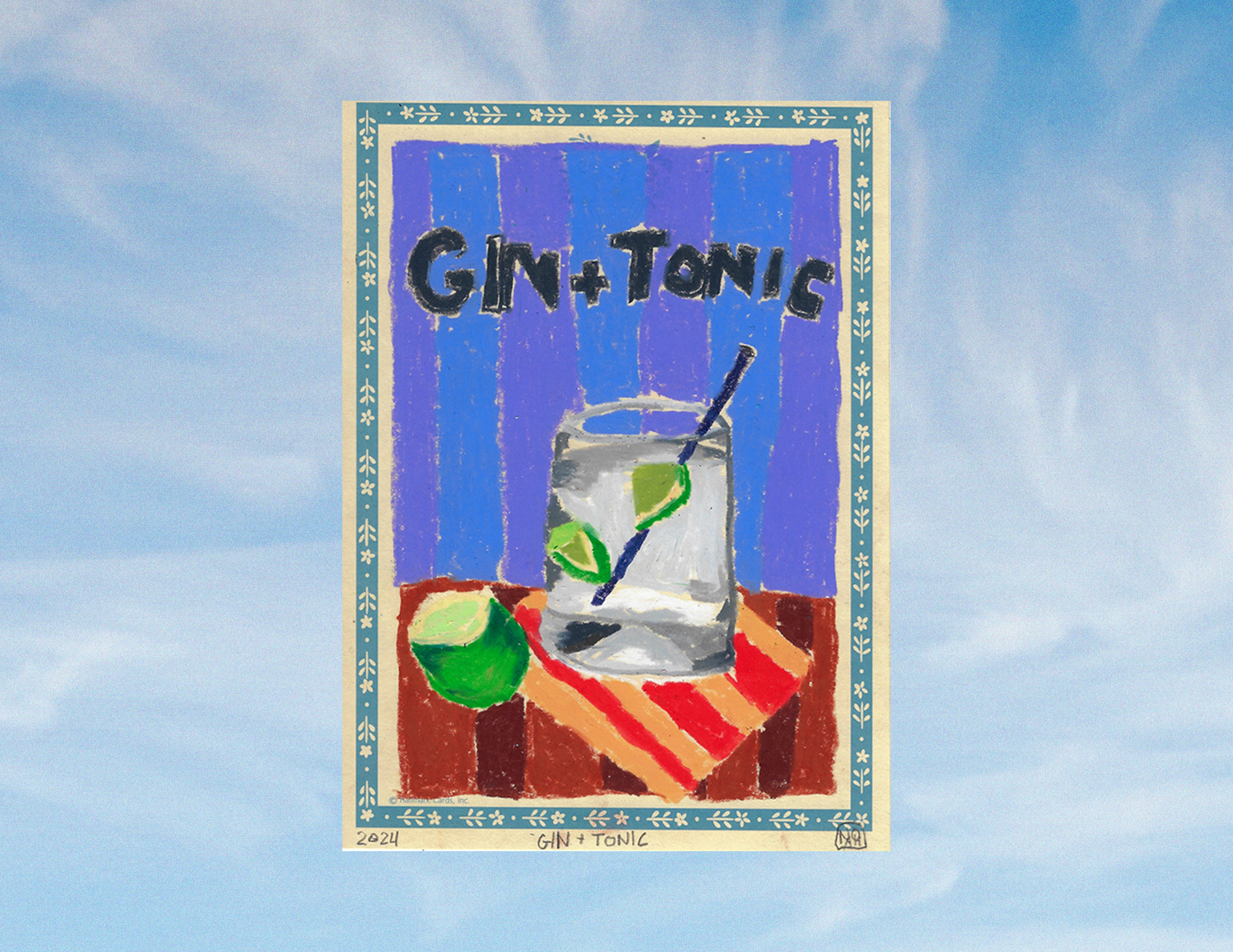 "Gin and Tonic" - Noah Mackenzie Original Drawing 2024