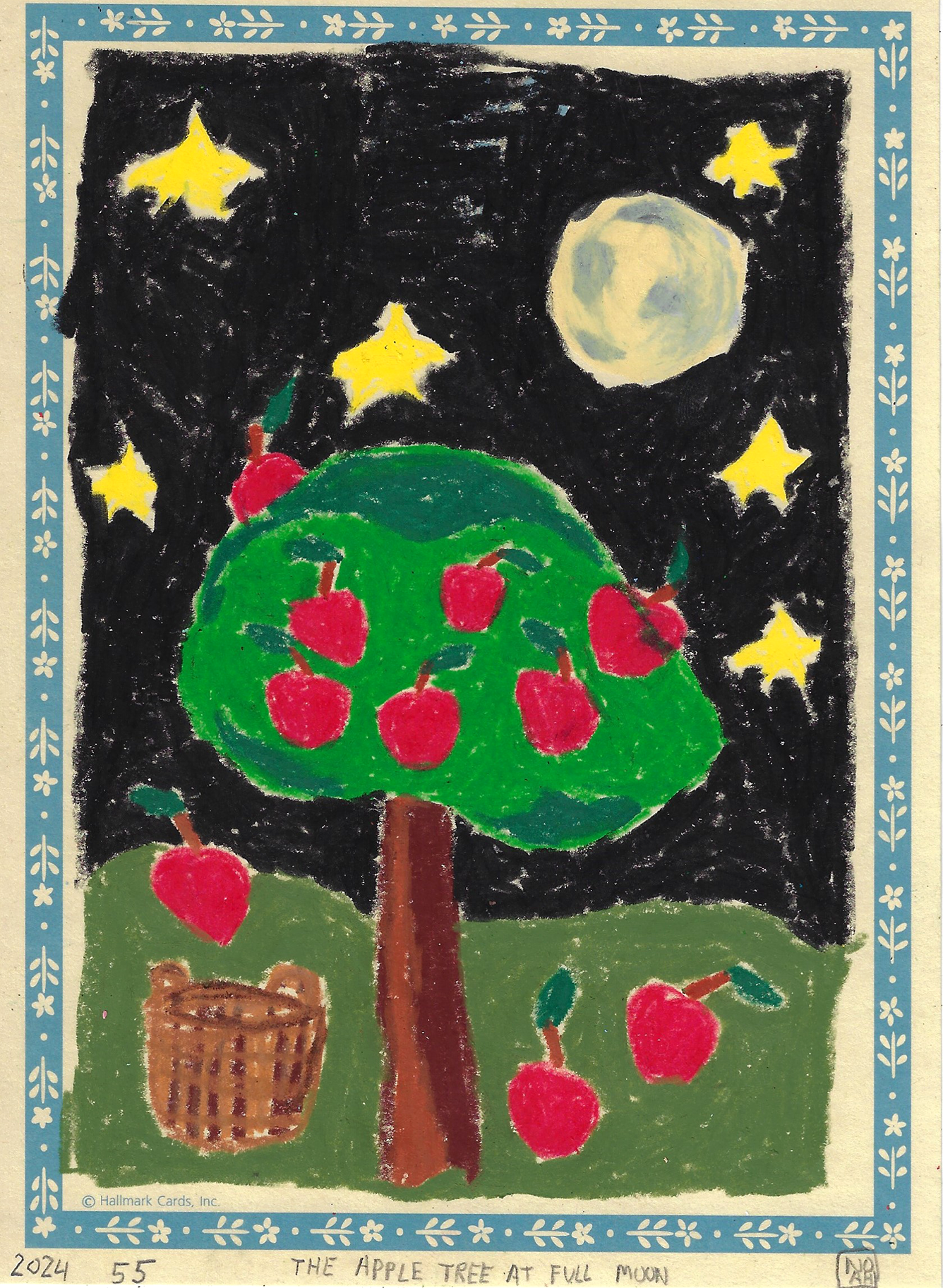 "Apple Tree at Full Moon" - Noah Mackenzie Original Drawing 2024