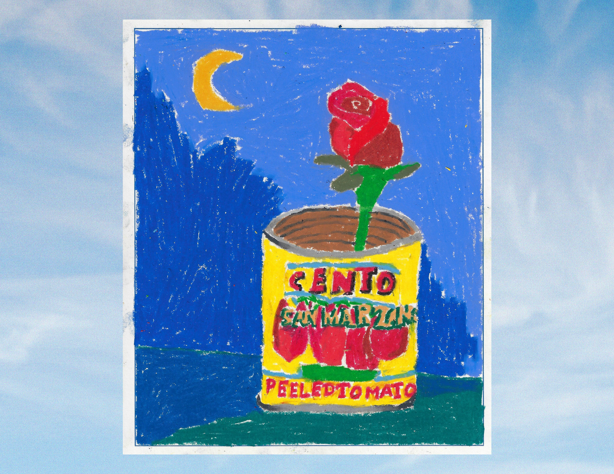 "Rose in Tomato Can" - Noah Mackenzie Original Drawing 2025