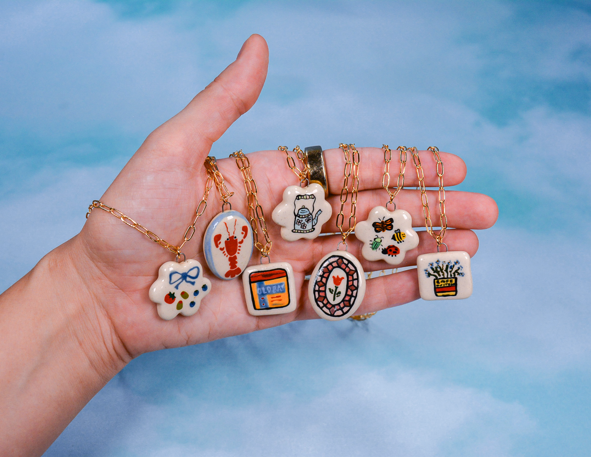 Stained Glass Tulip Necklace