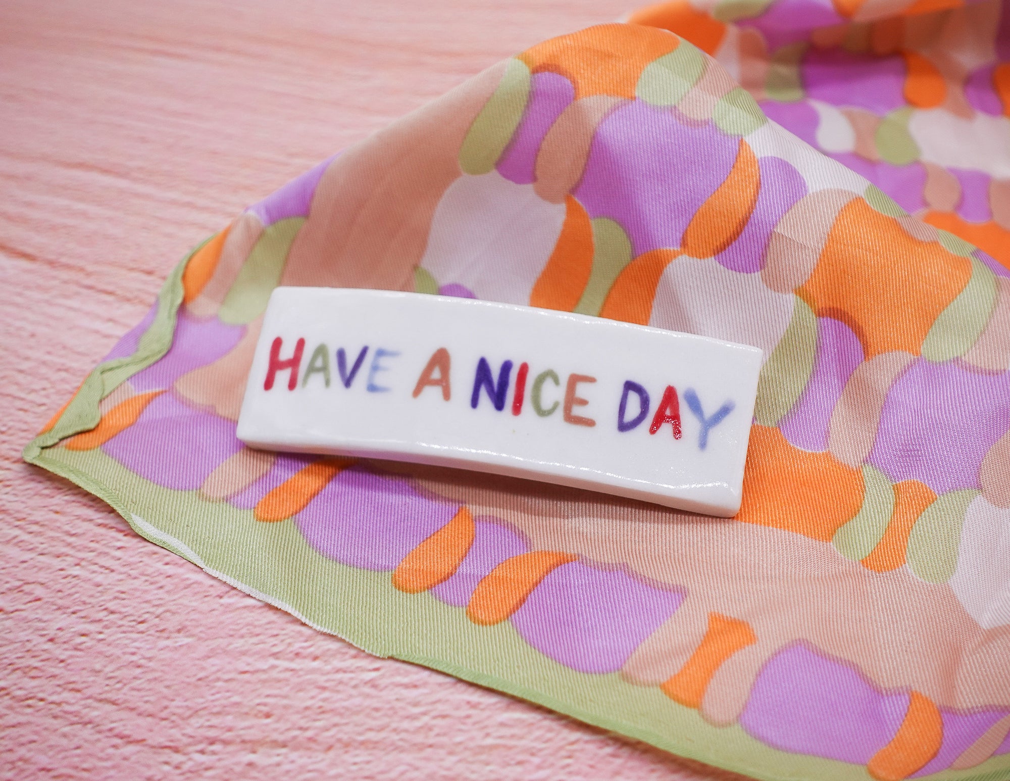 Have a Nice Day Barrette - Rainbow