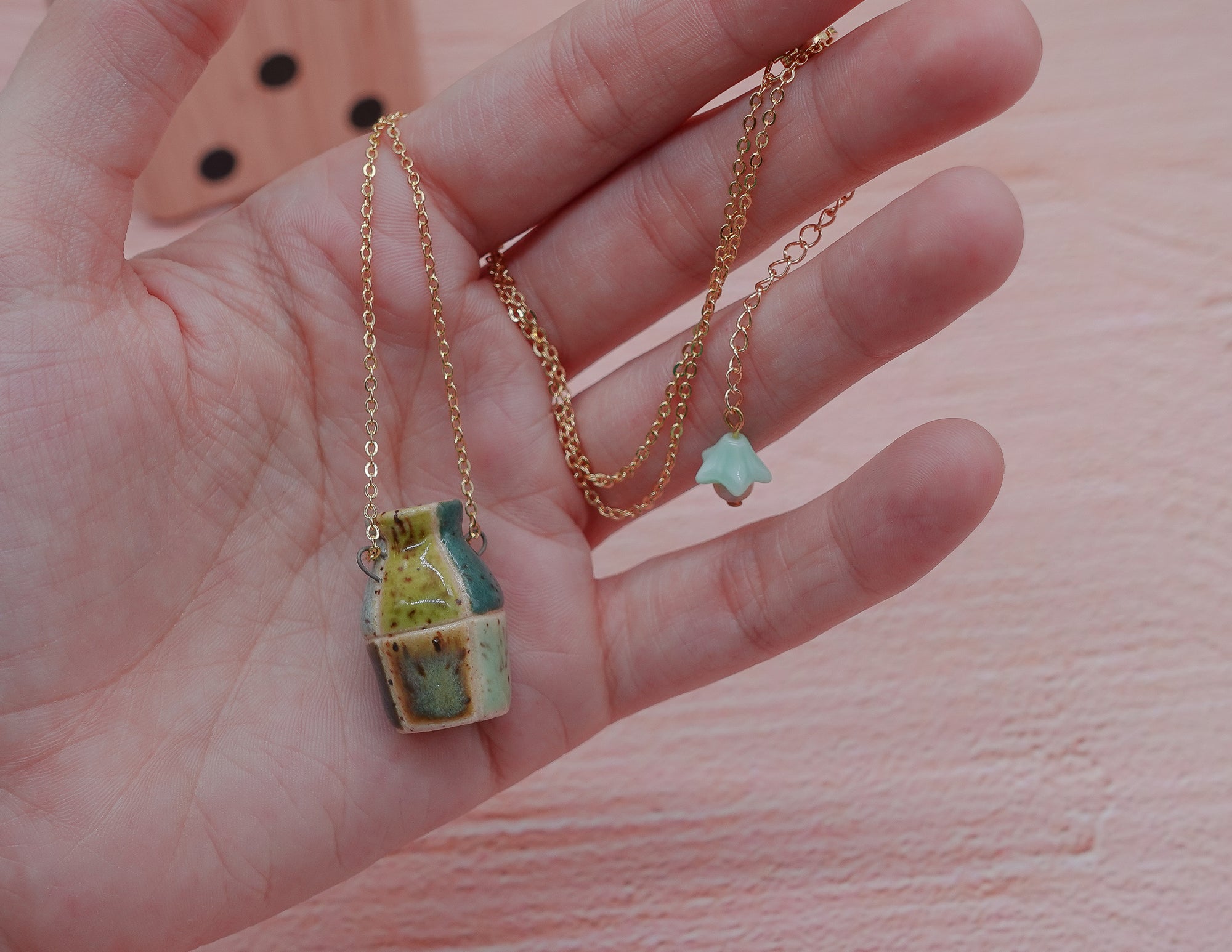Shades of Green Pot Necklace