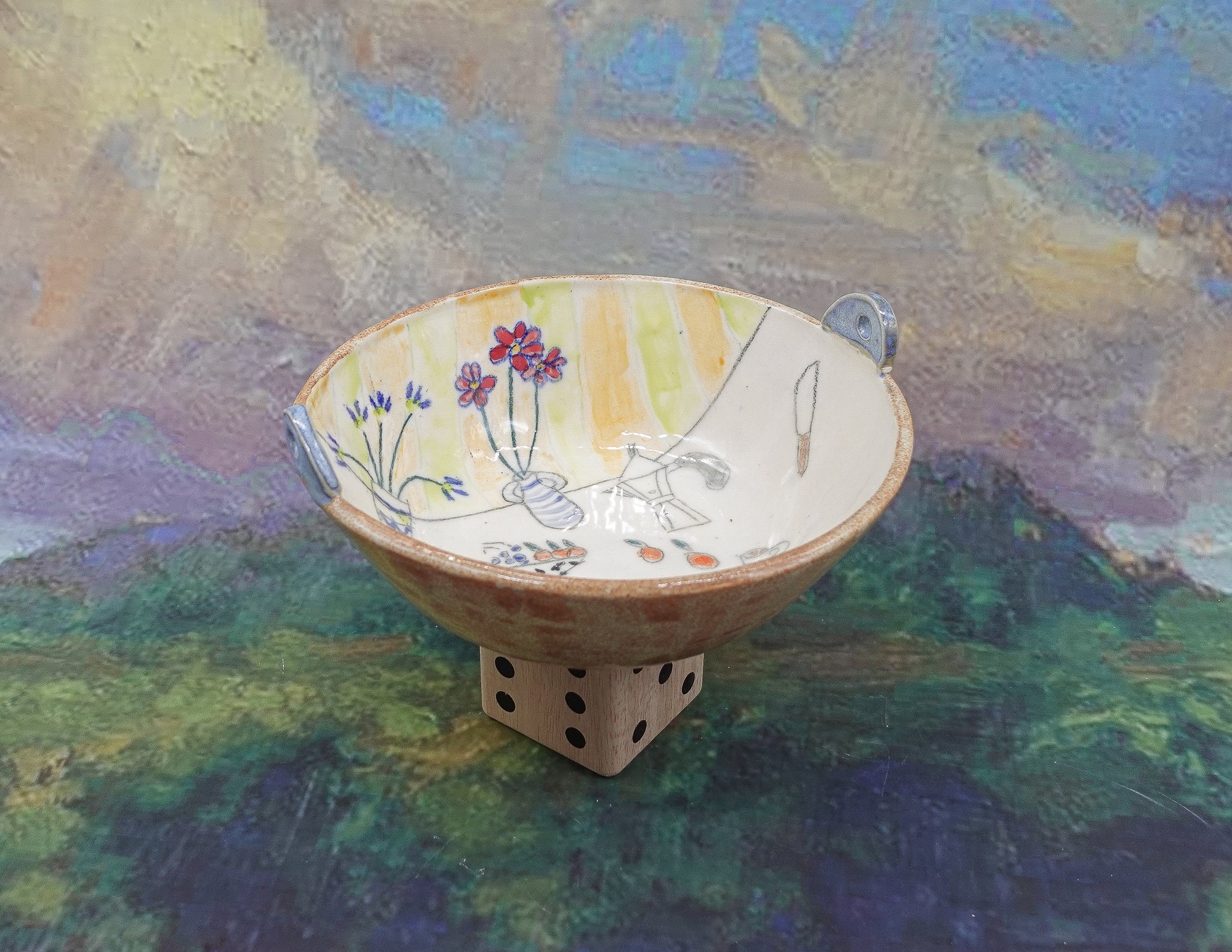 Still Life Bowl with Handles