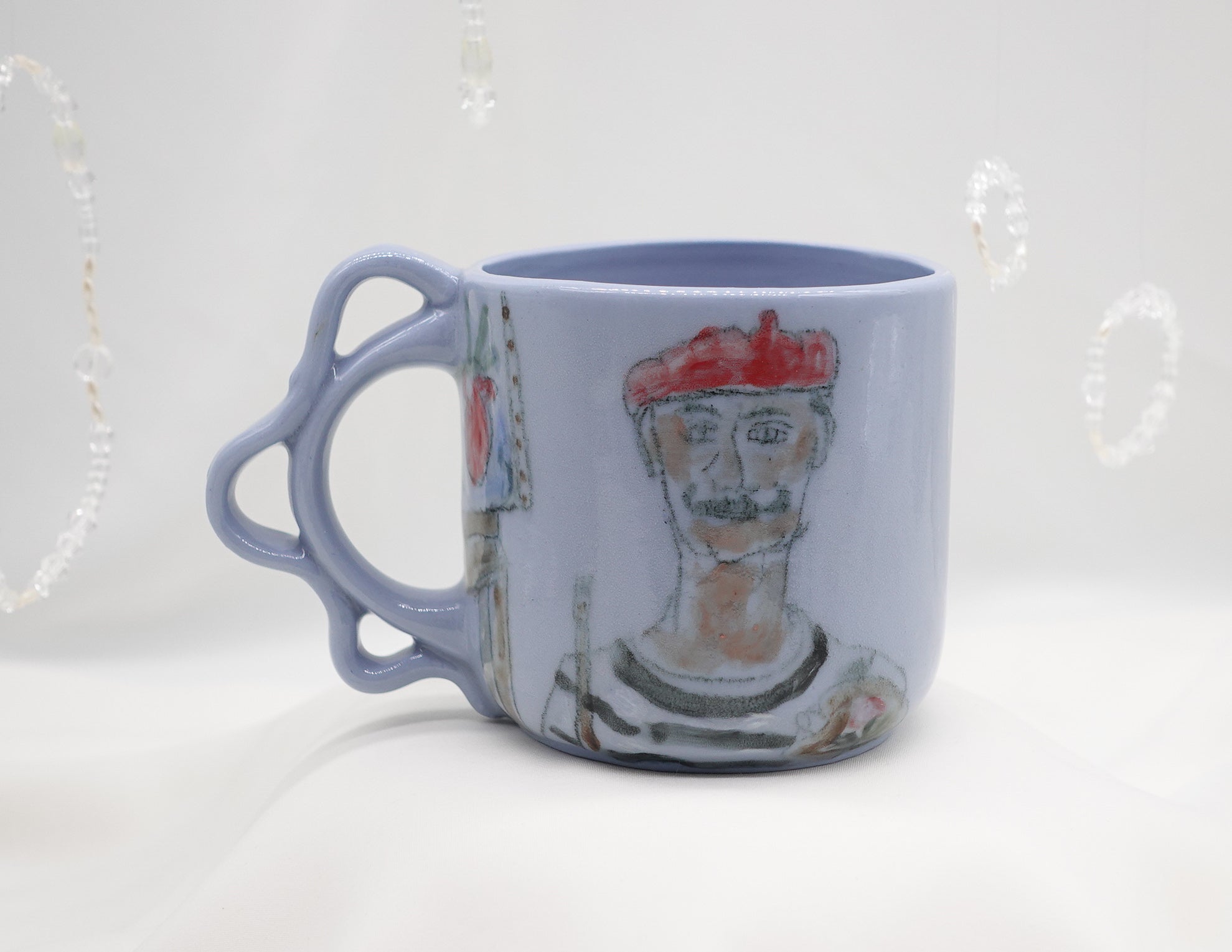 The French Painter Mug with Wavy Handle in Blue