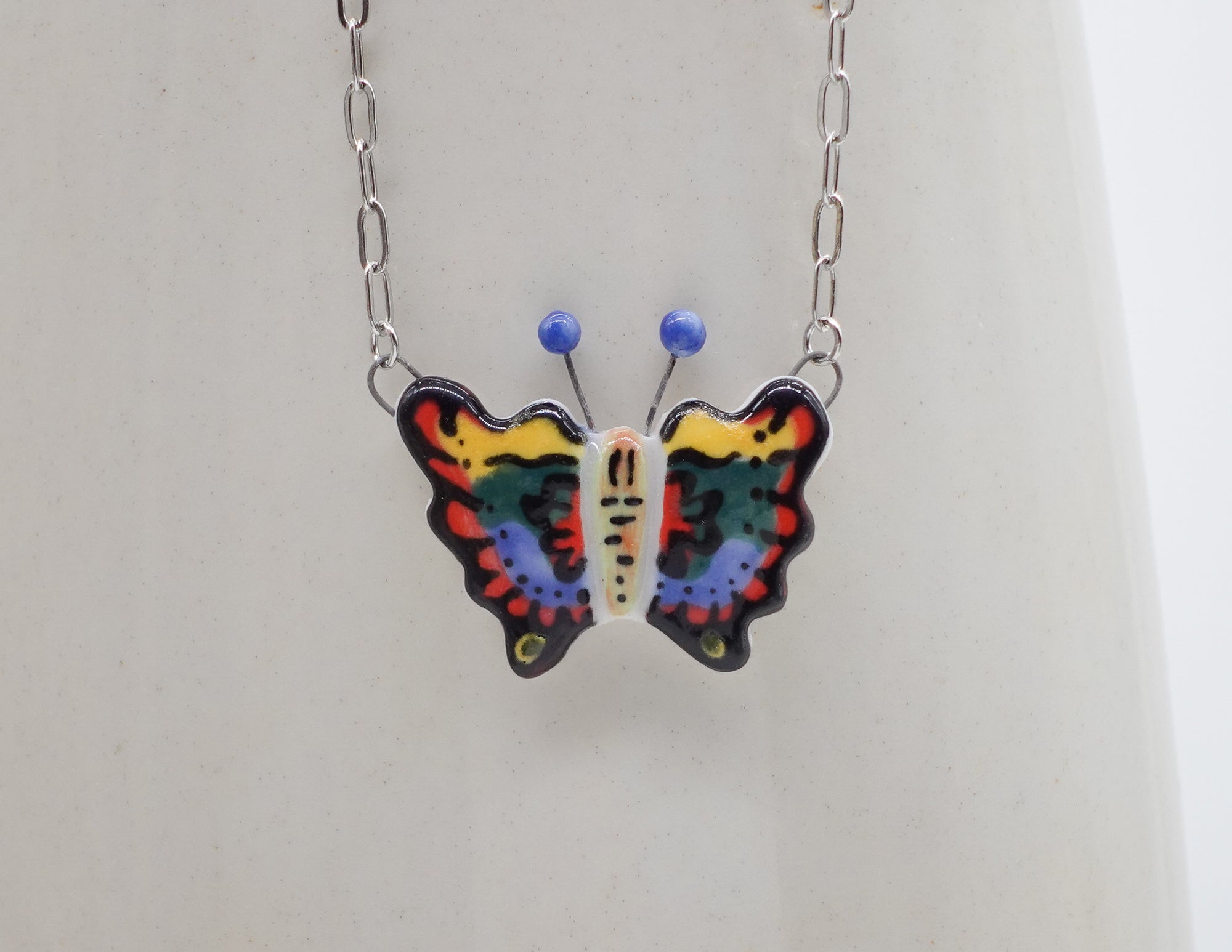 Primary Colors Butterfly Necklace