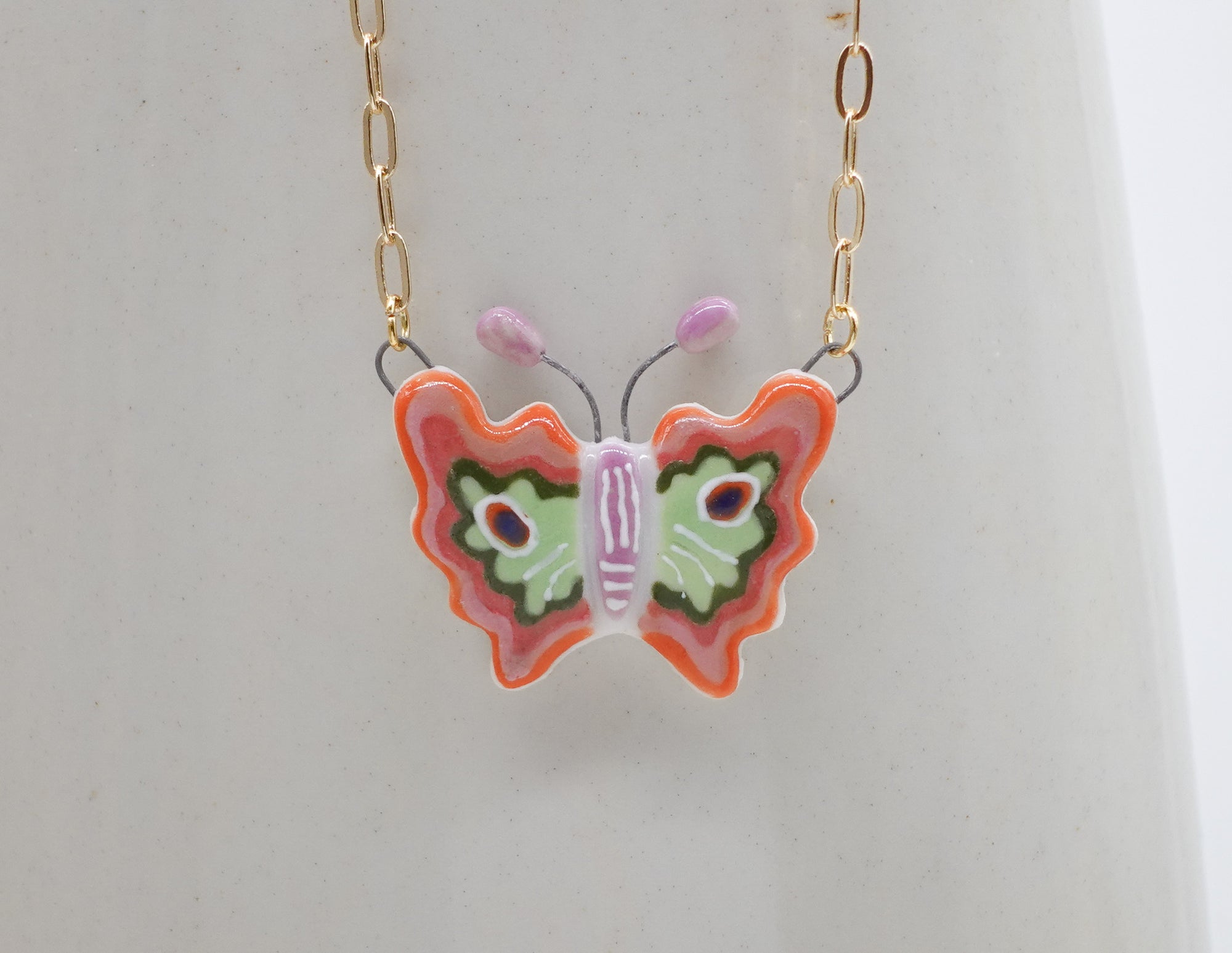 Watermelon Butterfly Necklace