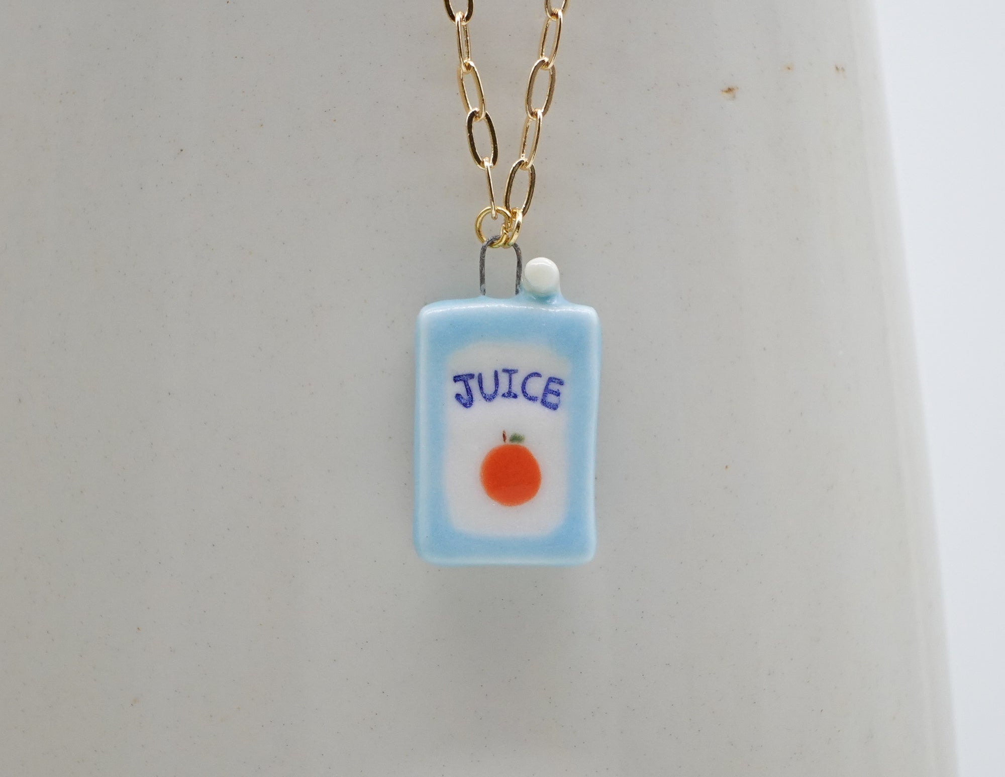 Orange Juice Box Necklace