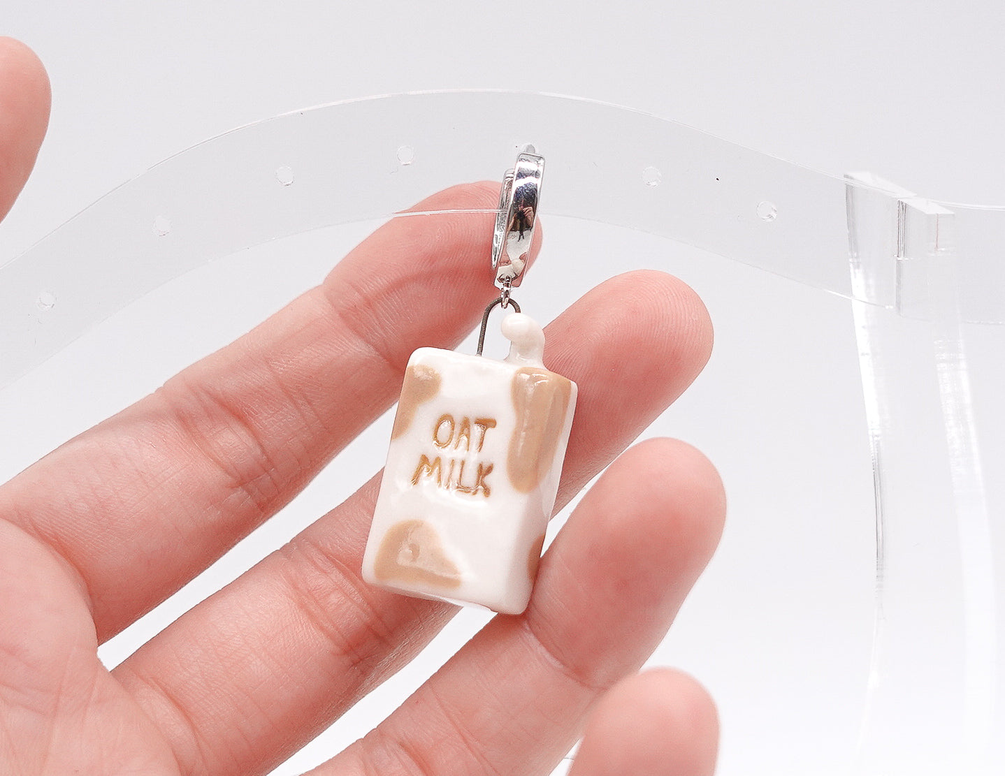 Oat Milk Box Earring