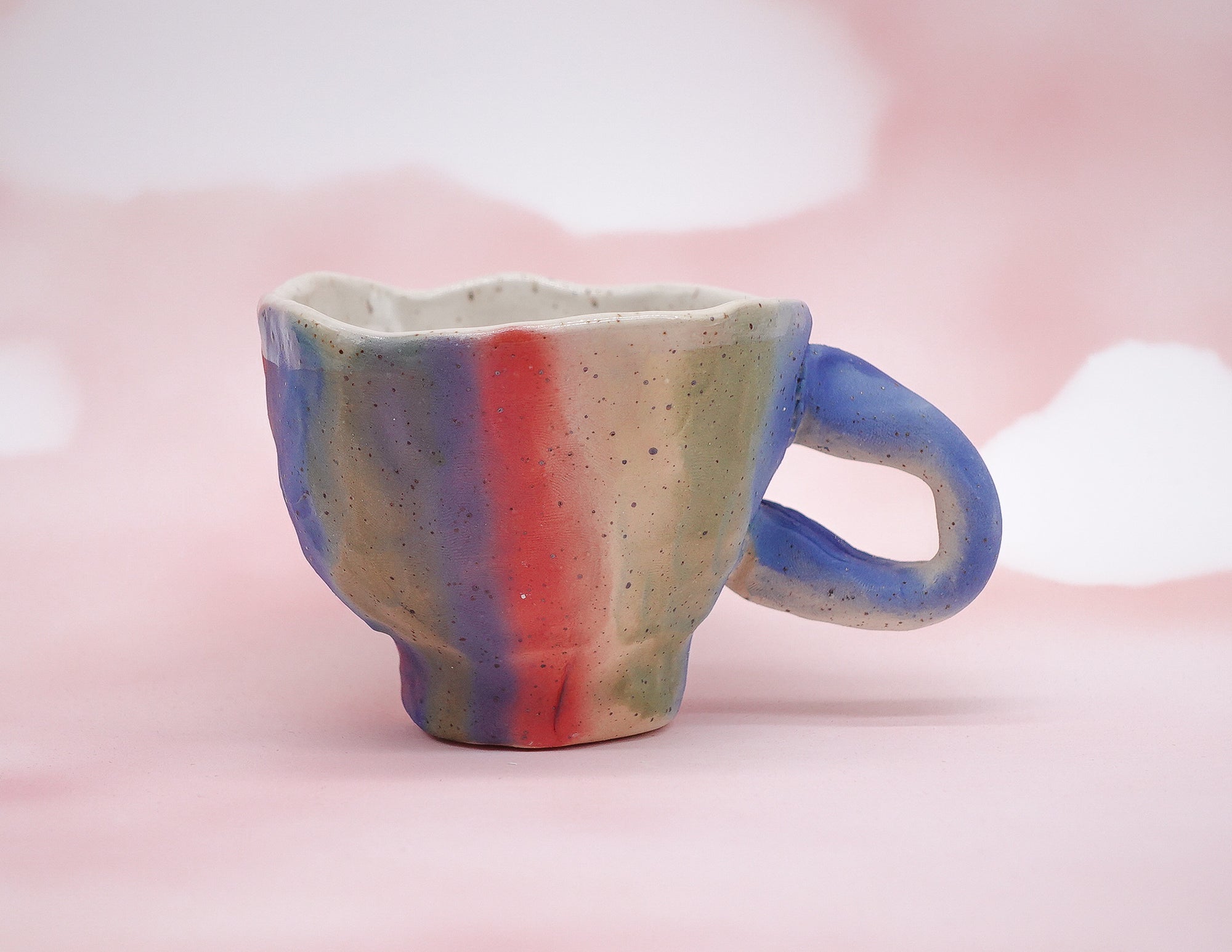 Striped Speckled Pinch Mug