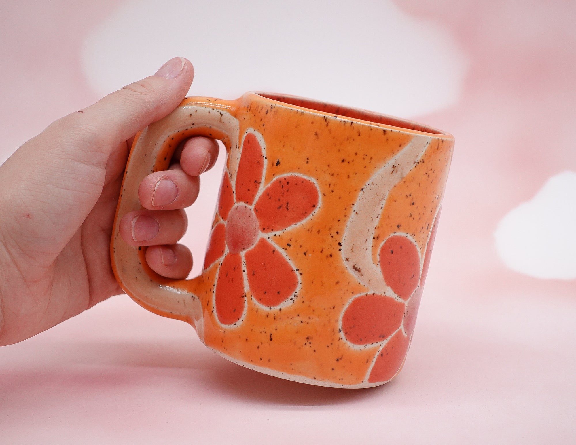 Orange Floral Mug