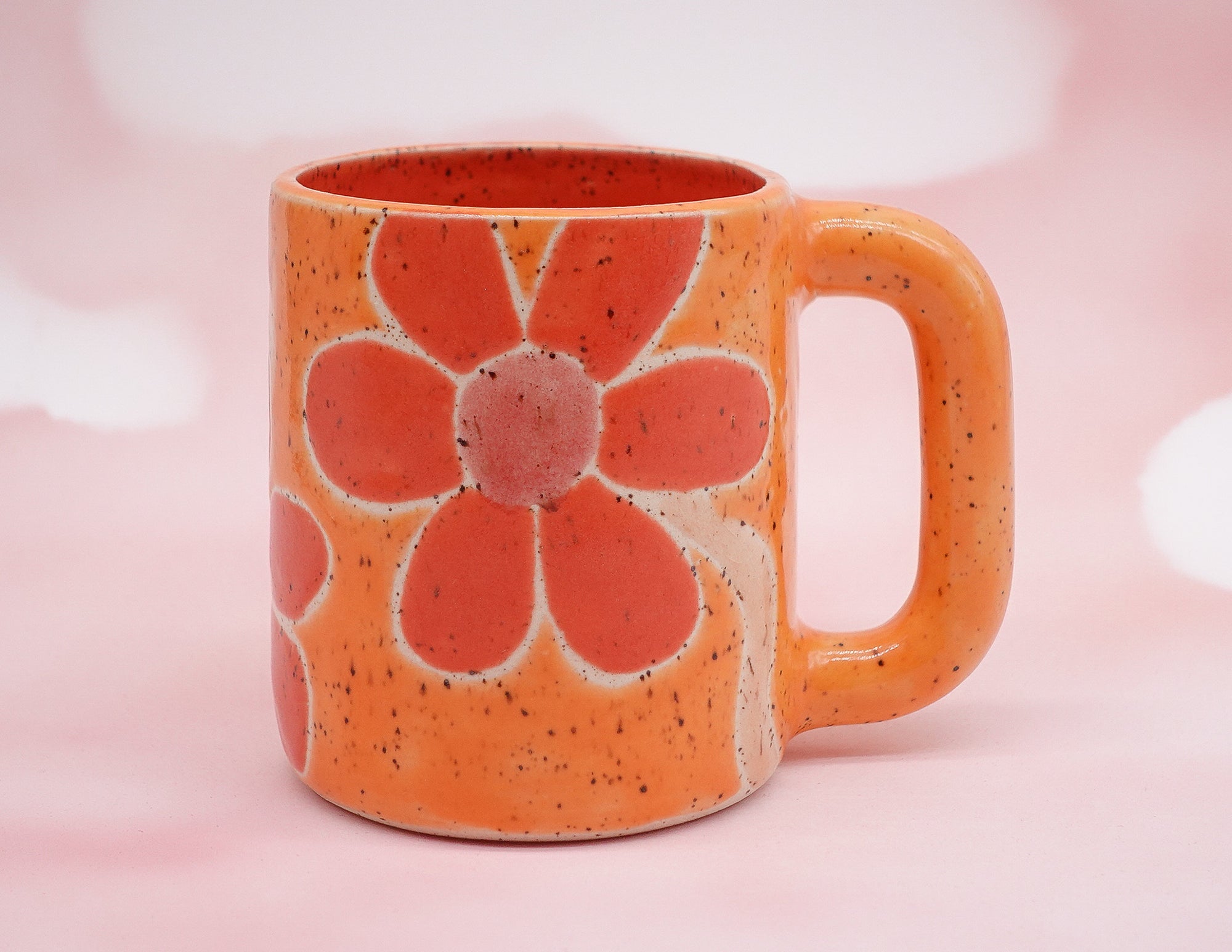 Orange Floral Mug