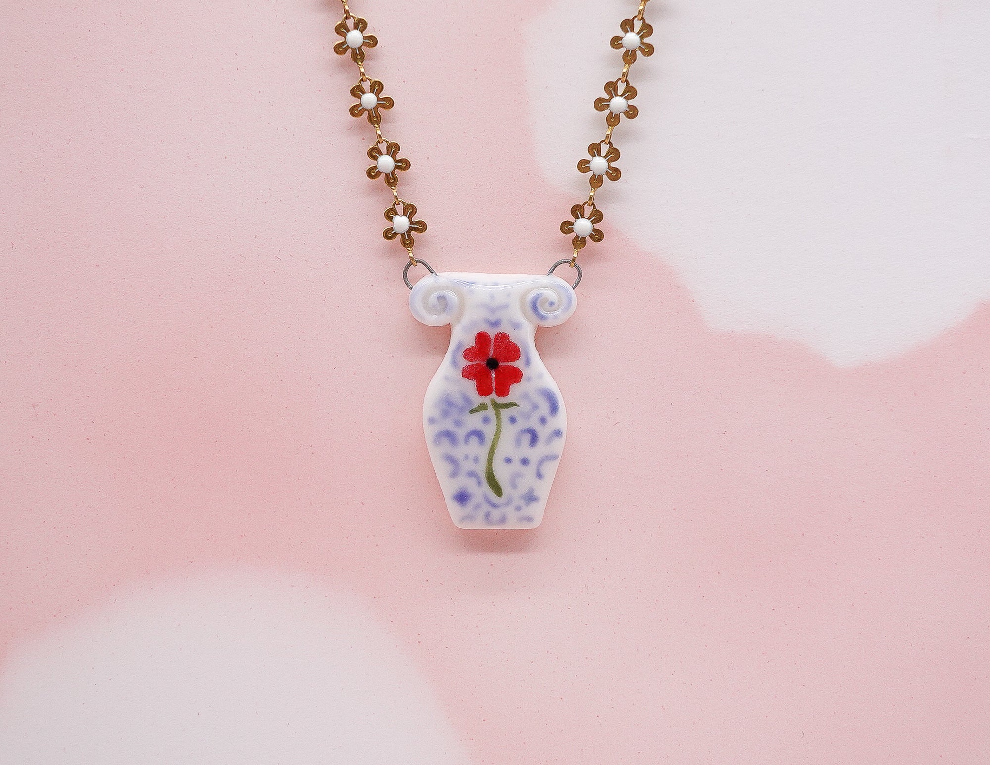 Poppy Vase Necklace