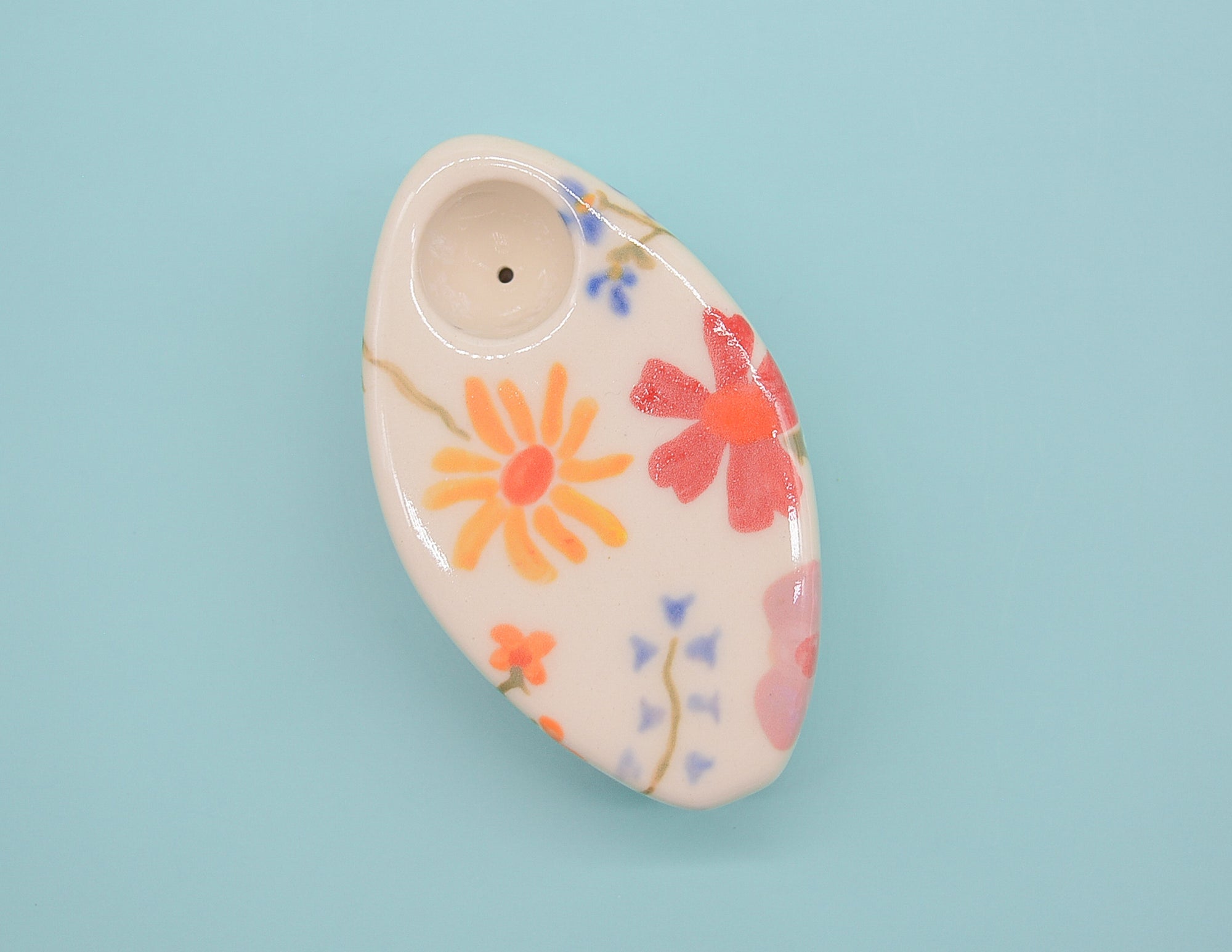 Small Floral Oval