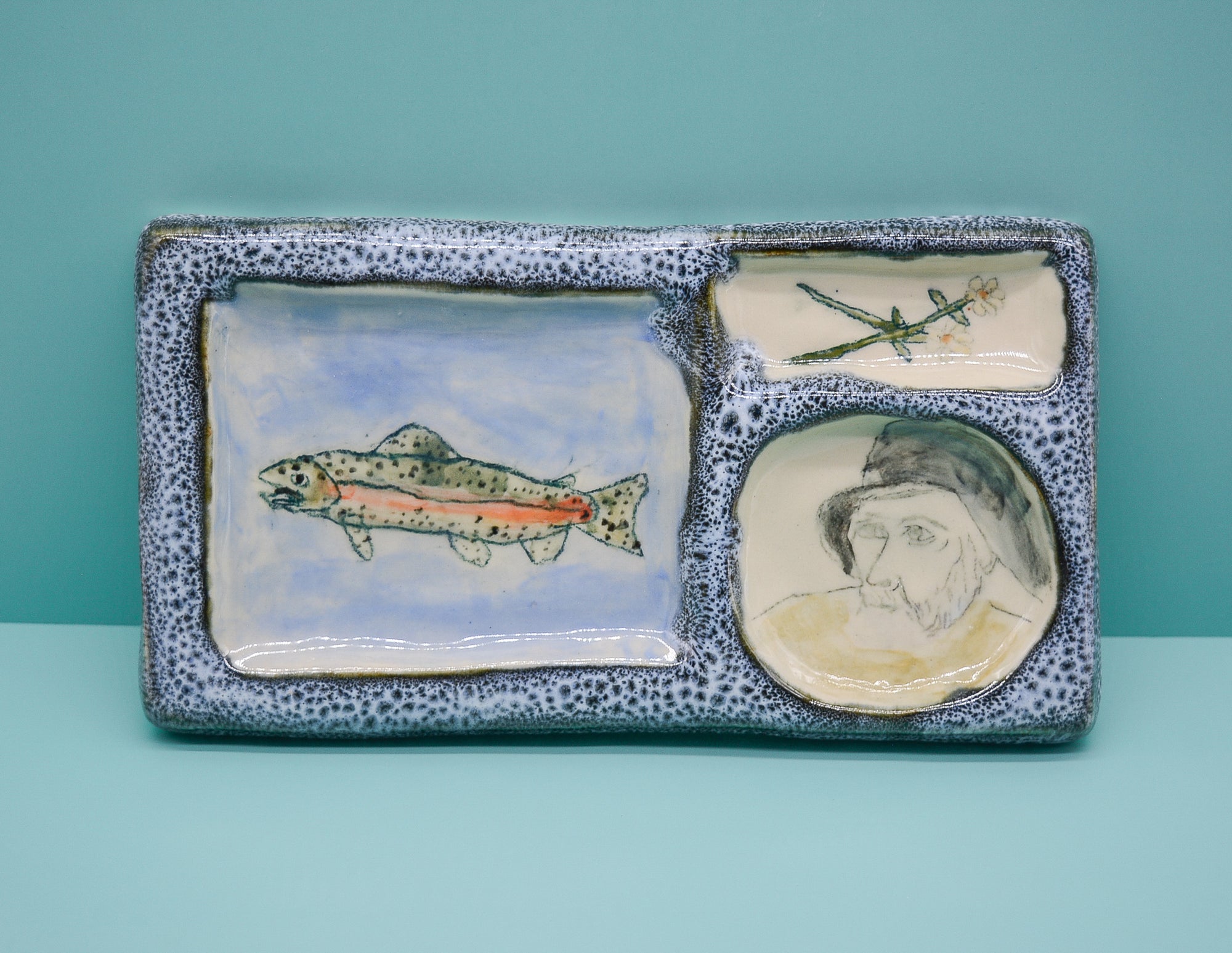 decorativetray with fishing lures The Fisherman Rolling Tray – Juice Ceramics