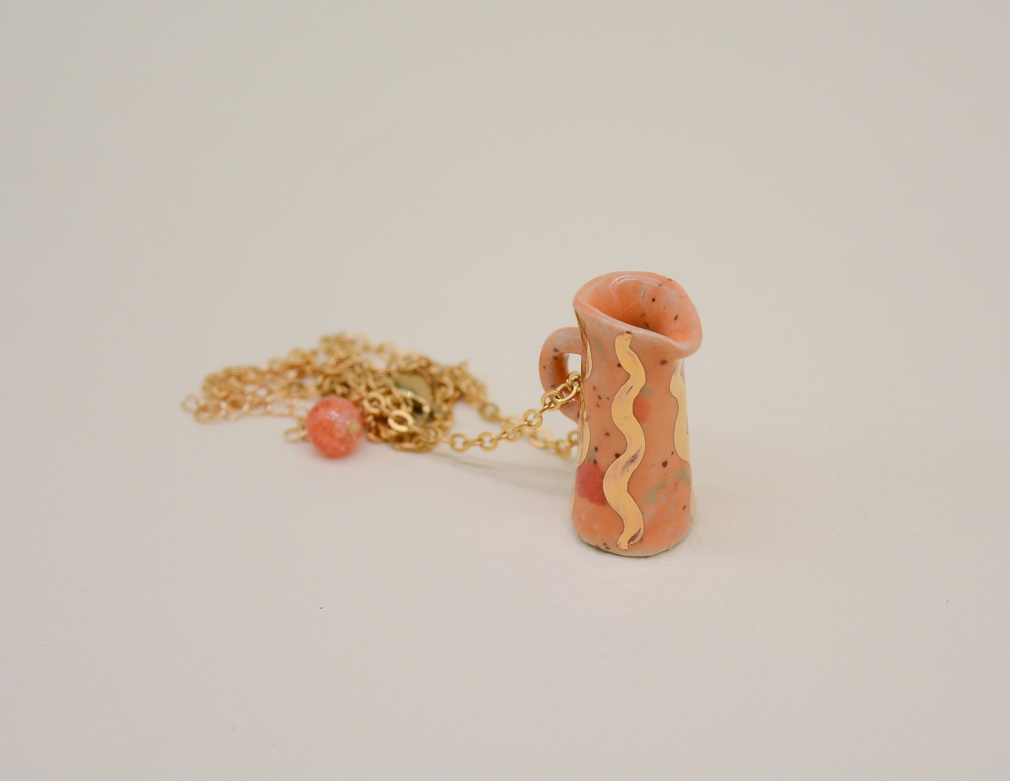 Orange and Gold Pot Necklace