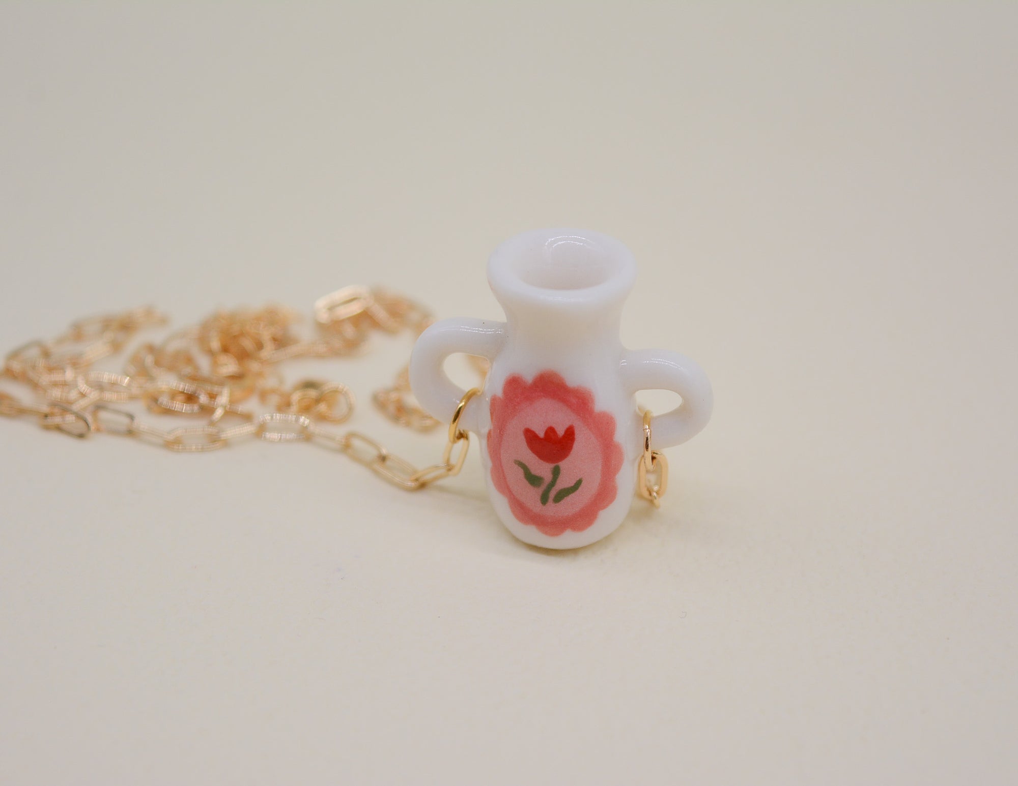 Tulip Porcelain Pot Necklace