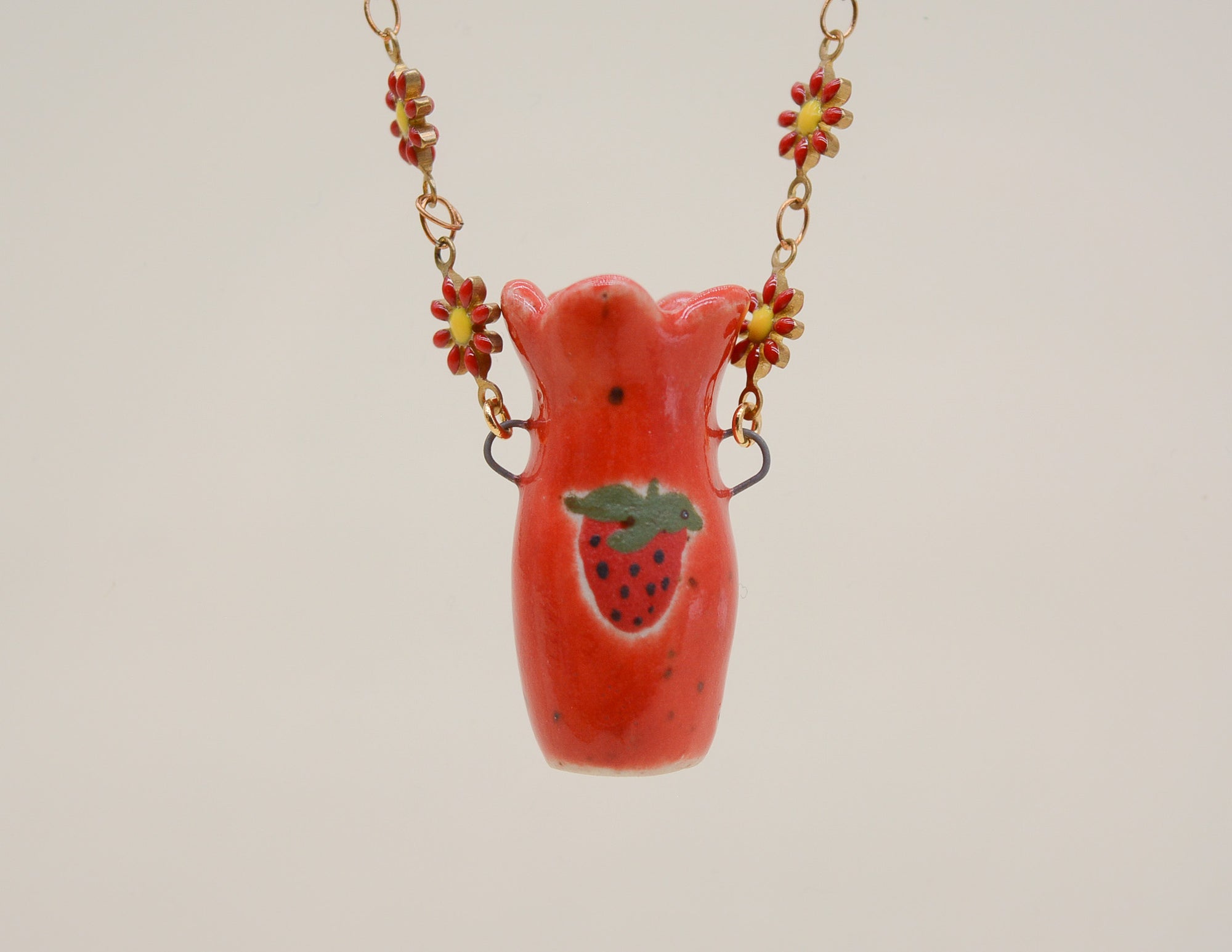 Strawberry Pot Necklace