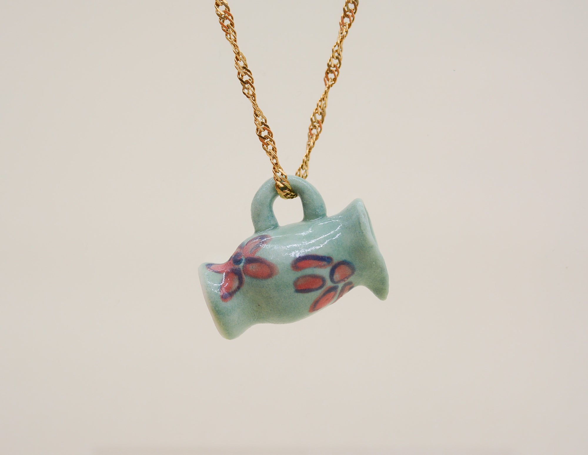 plant pot necklace Teal Garden Pot Necklace – Juice Ceramics