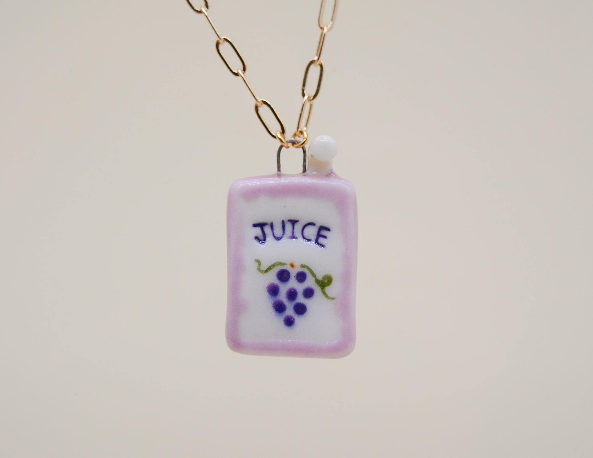 Grape Juice Box Necklace