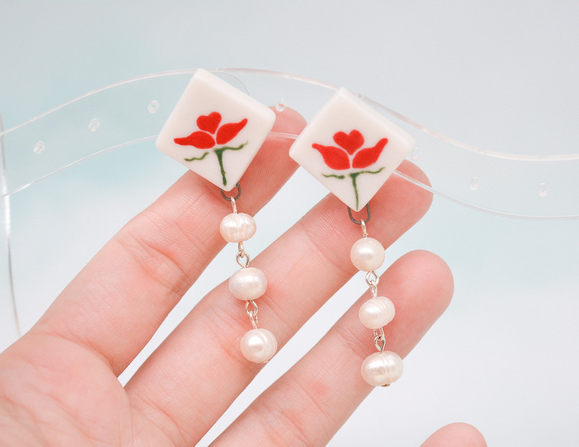 Flowers and Pearls Studs