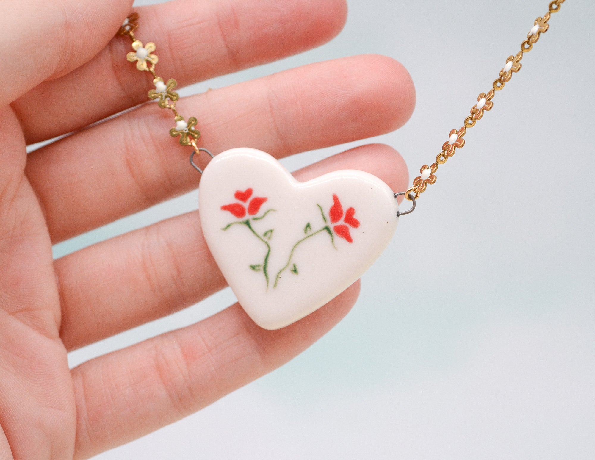 Fresh Flowers Heart Necklace