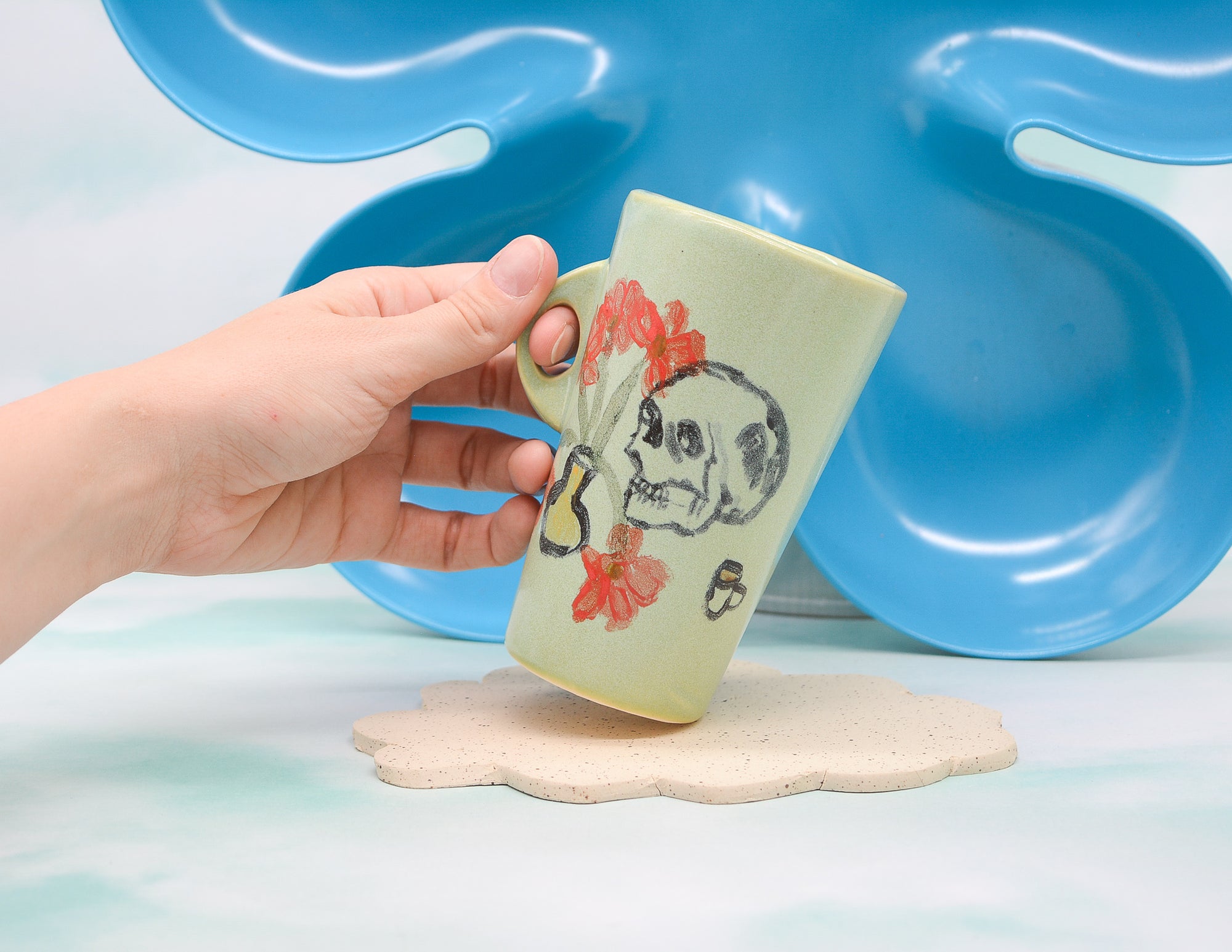 Skull and Flowers Cup