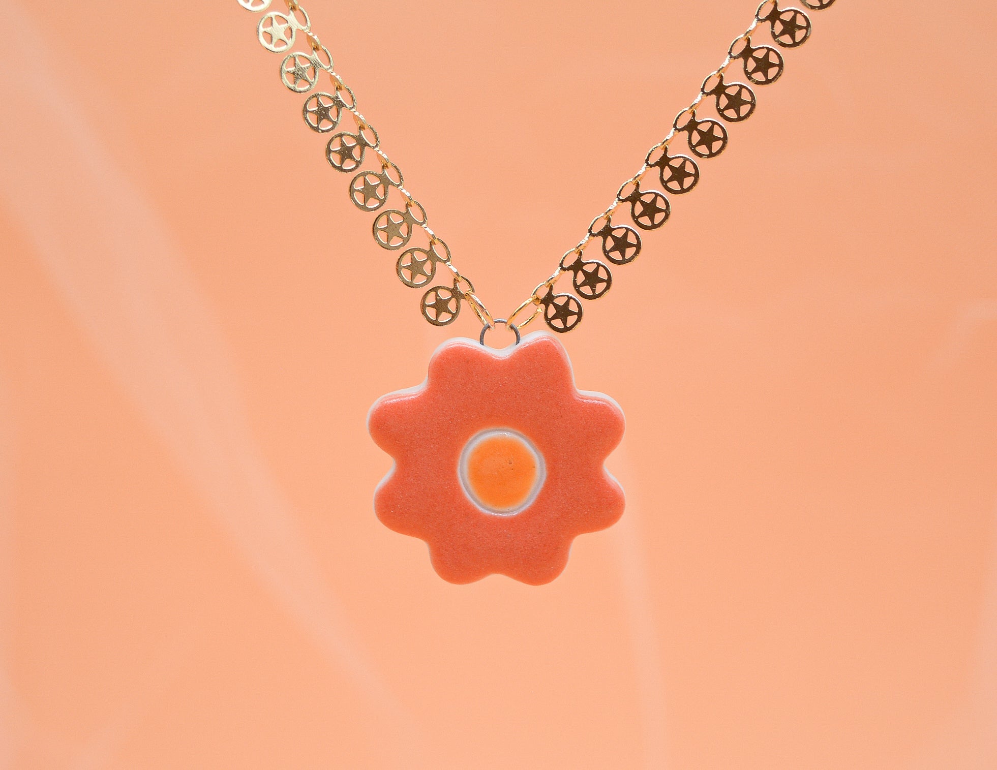 Orange Daisy Necklace