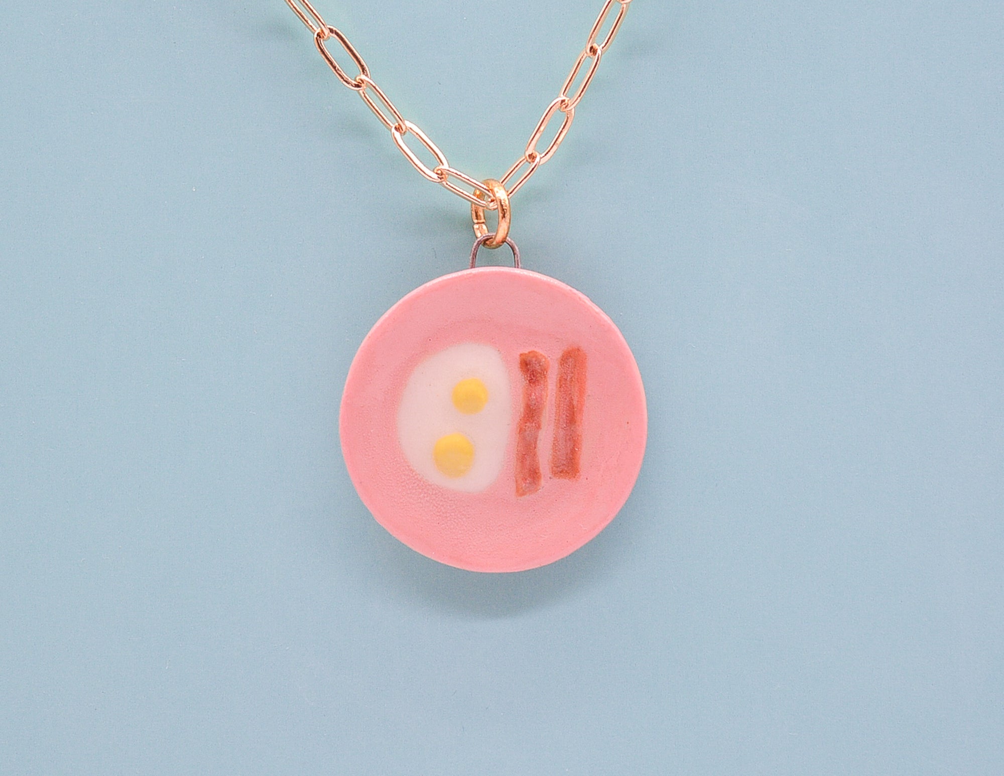 Eggs and Bacon Necklace - Pink