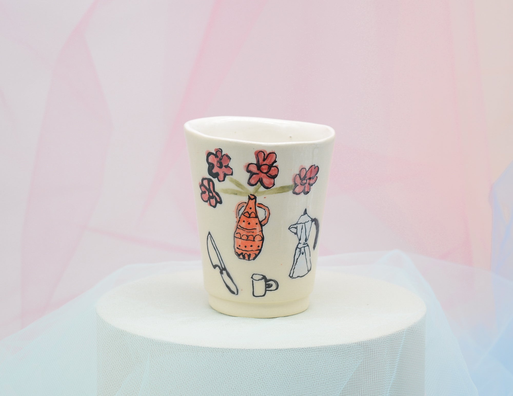 Moka Pot and Flower Vase Cup