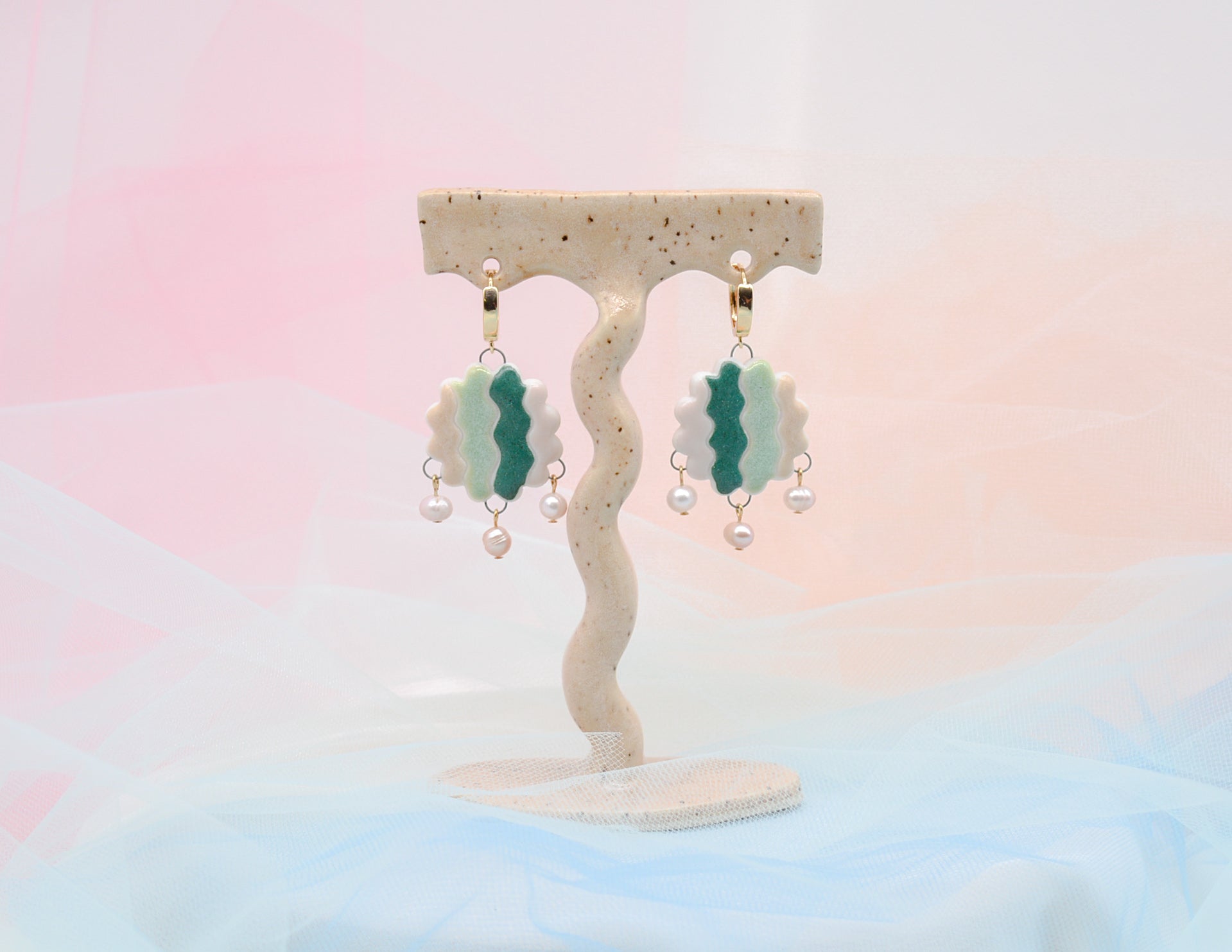 Squiggles and Pearls Earrings