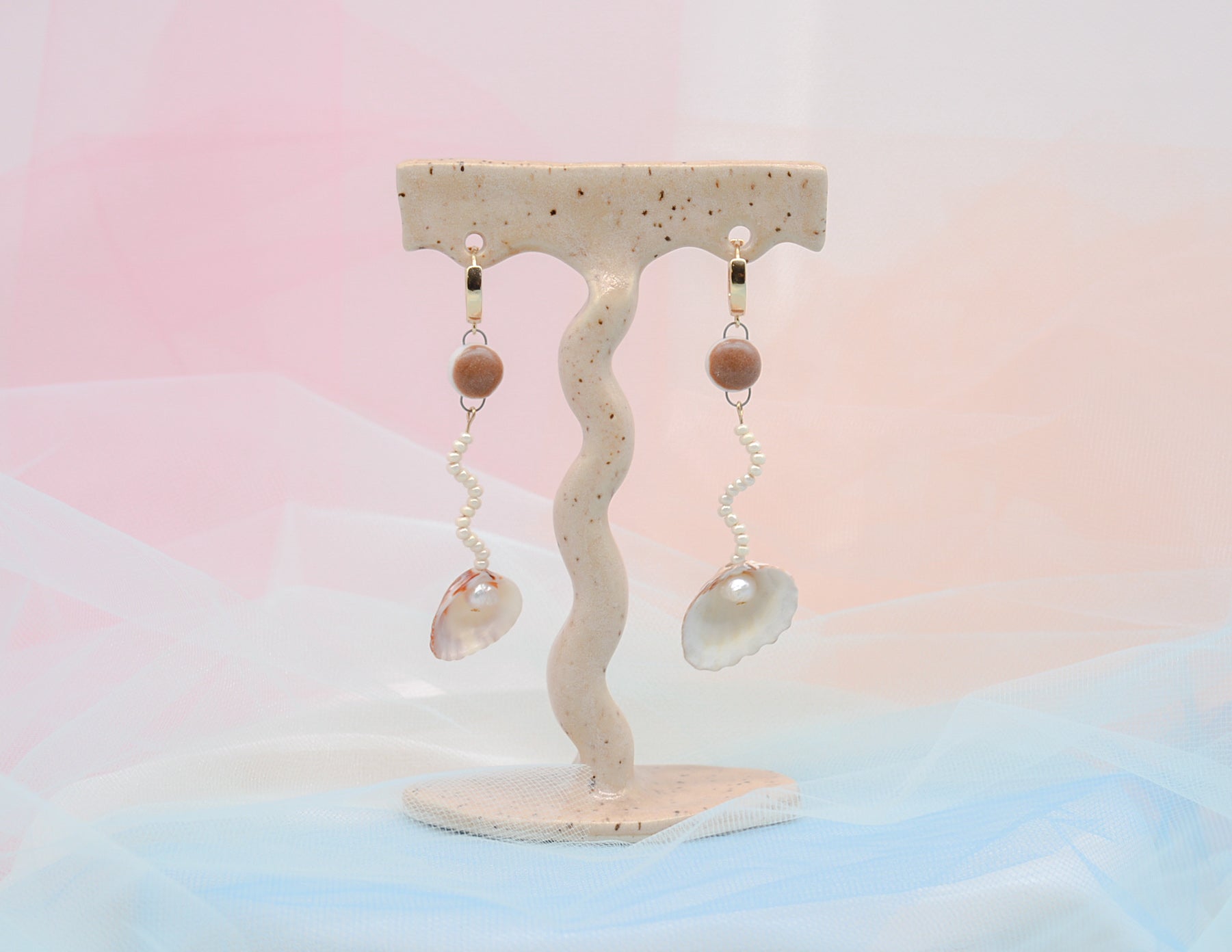 Oyster Squiggle Earrings