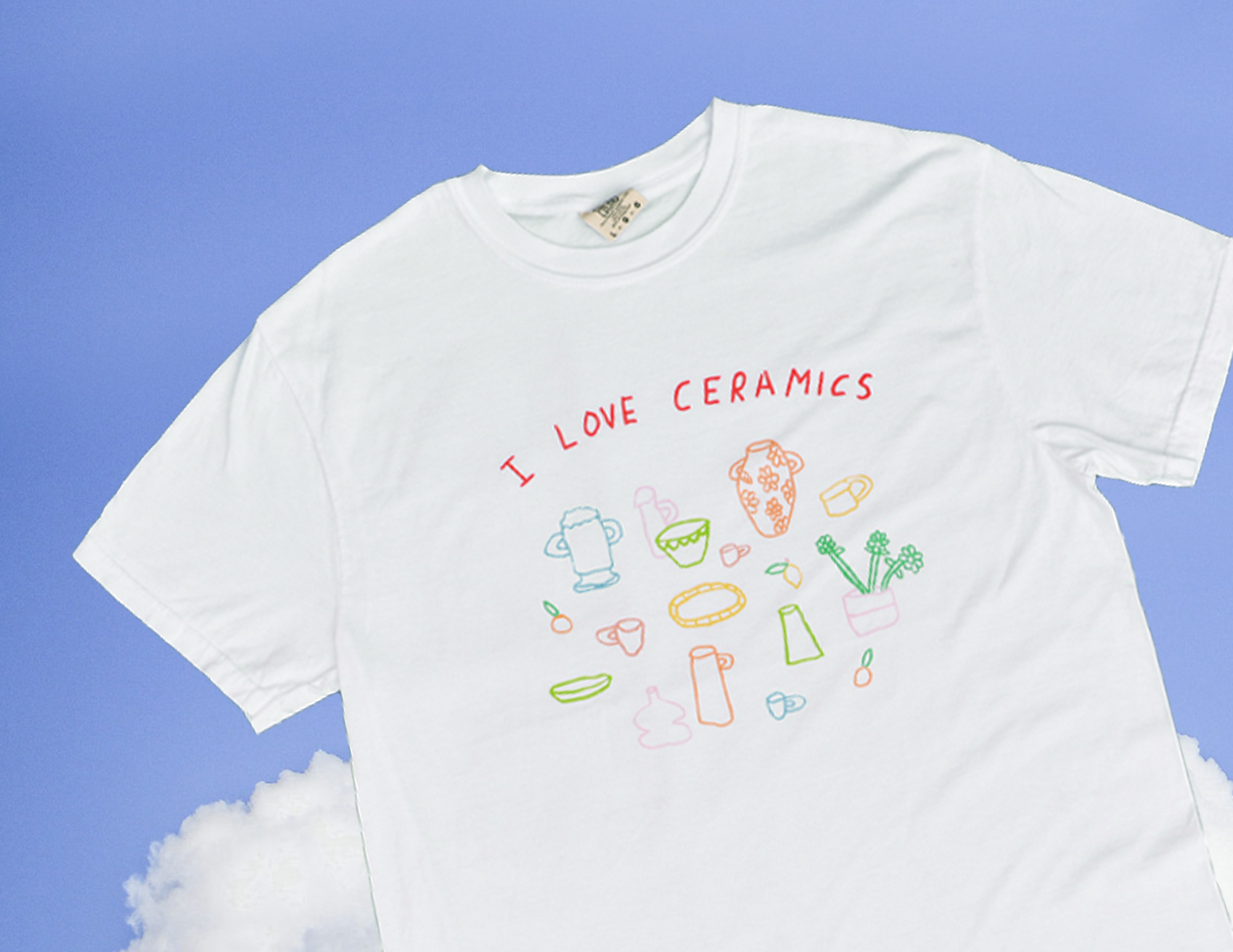 I Love Ceramics Shirt - Rainbow