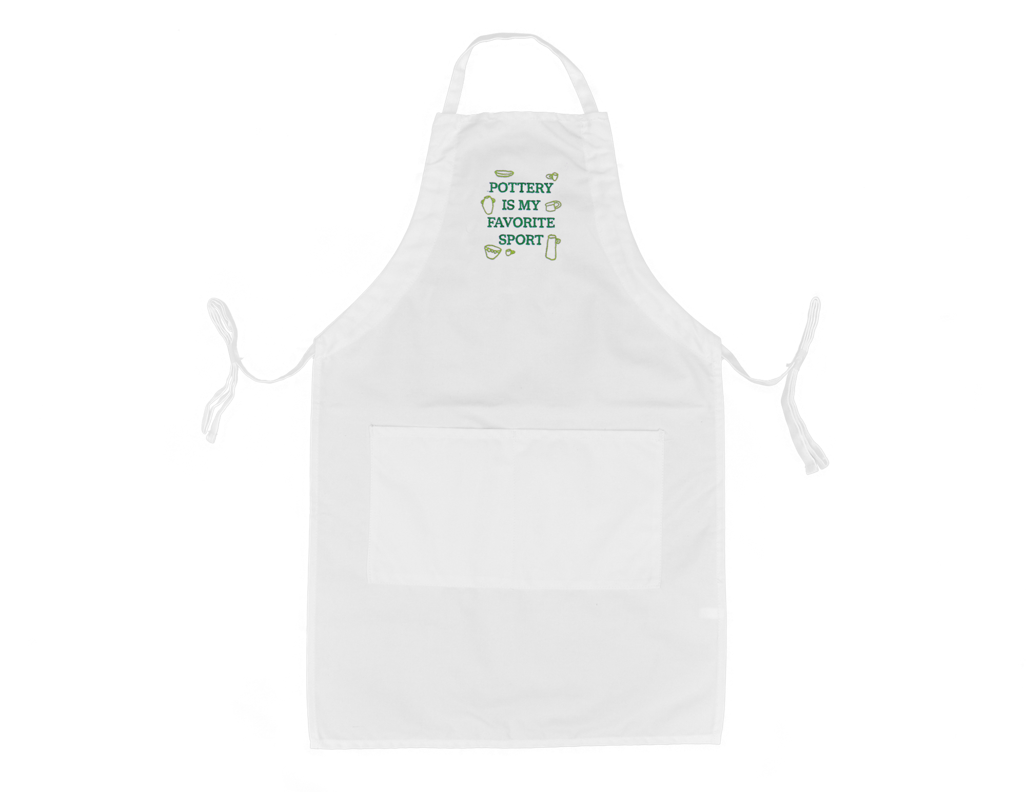 Pottery Is My Favorite Sport Apron - White