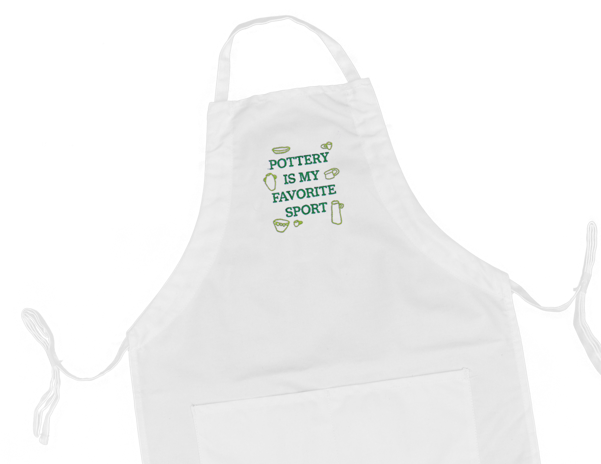 Pottery Is My Favorite Sport Apron - White