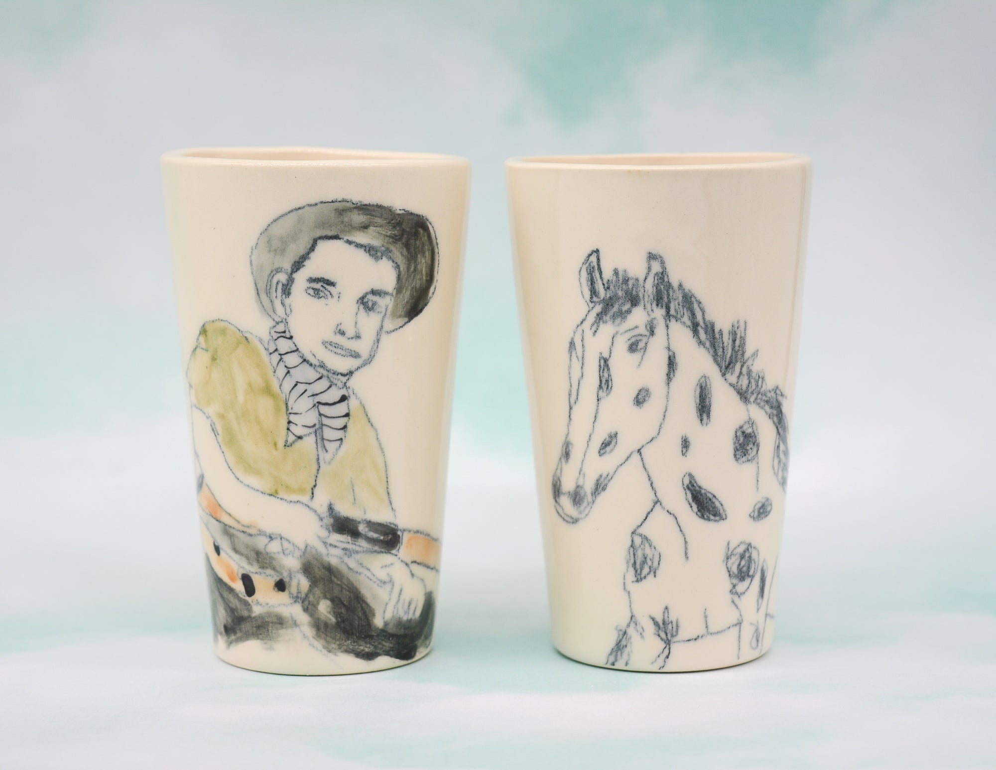 Chester and his Horse Cup Set