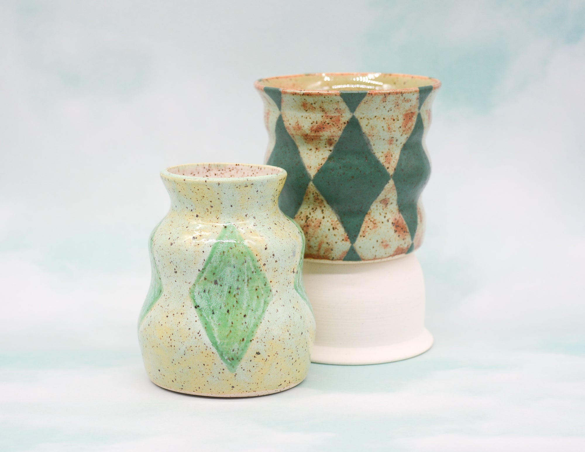 Green Diamond Vase