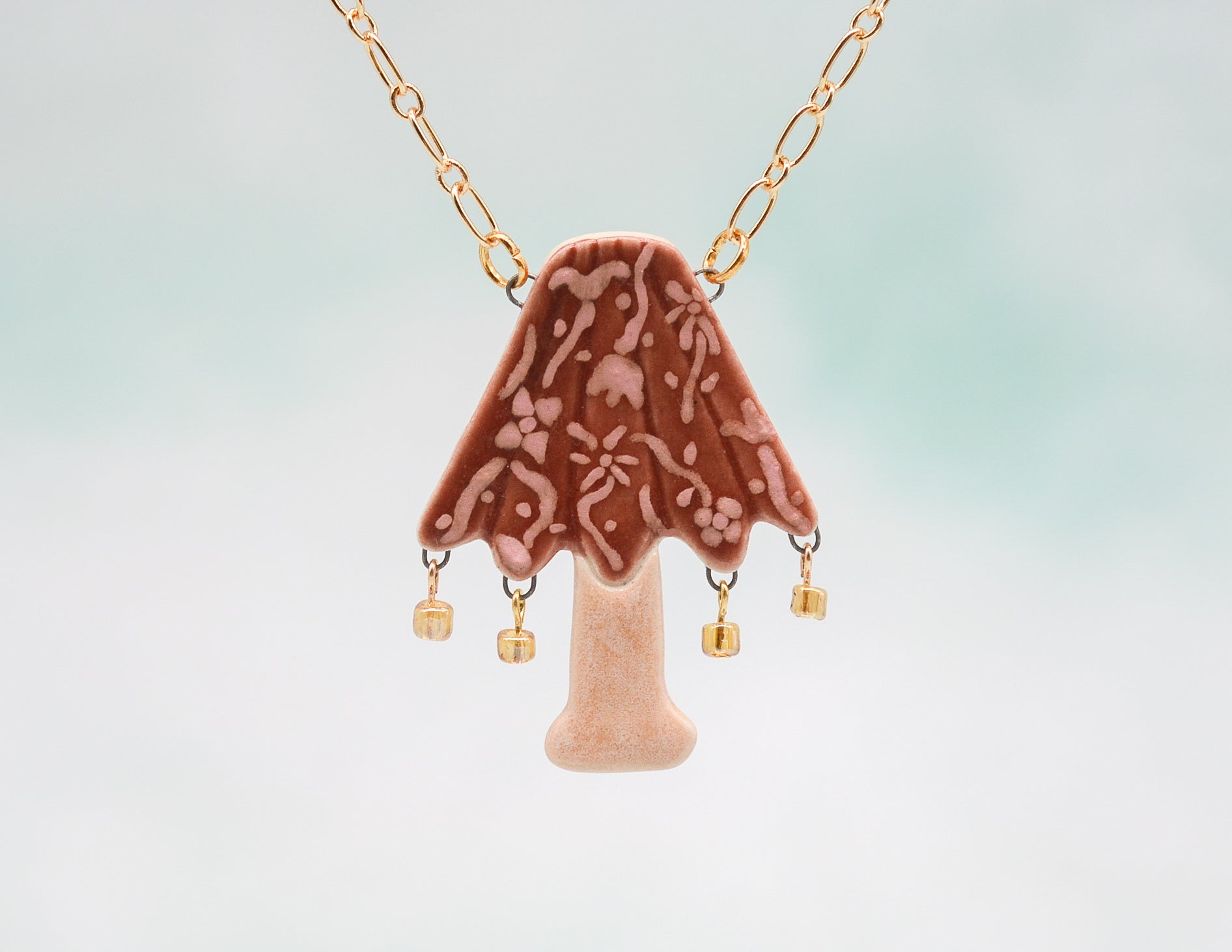 Pink Floral Lamp Necklace