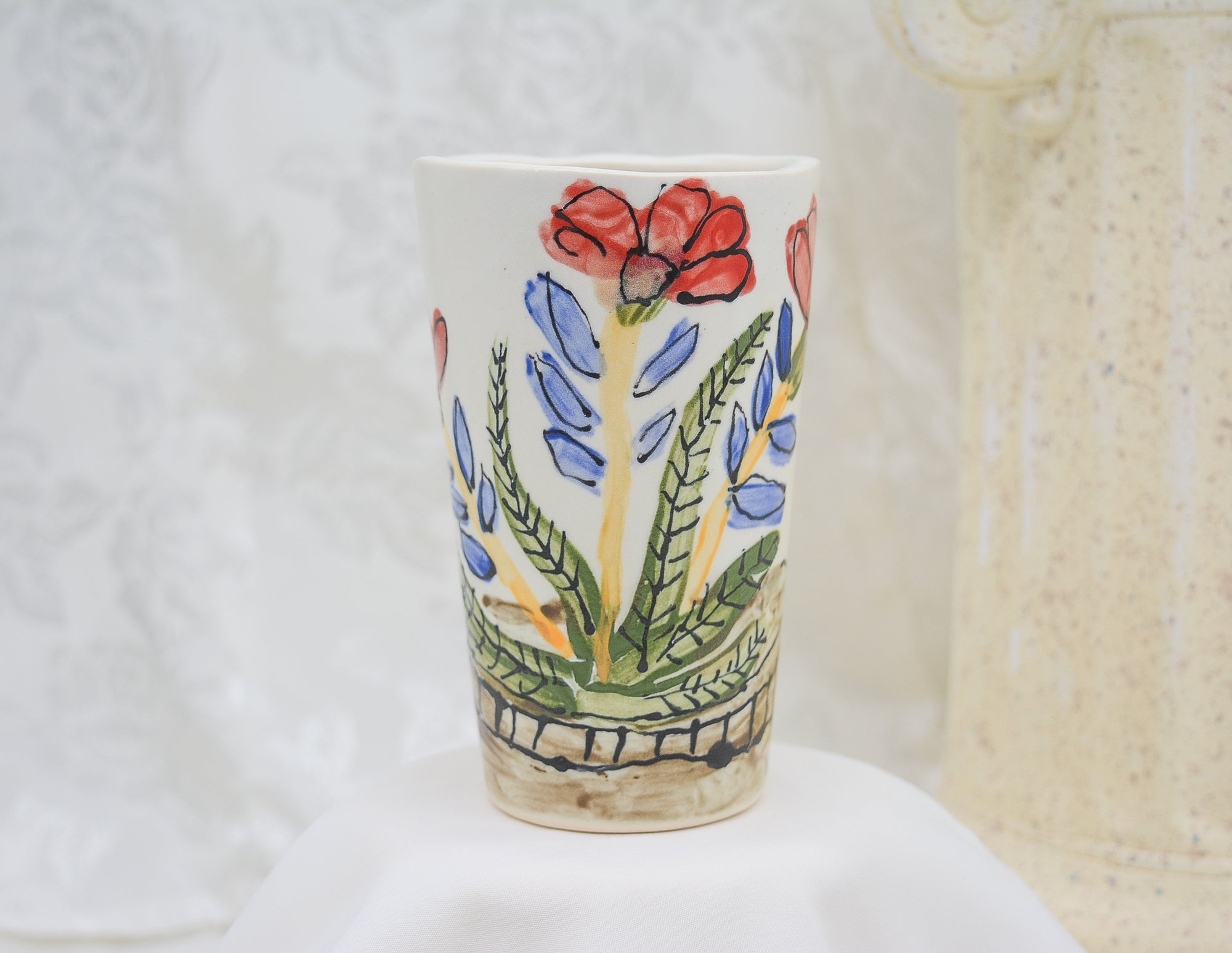 Majolica Potted Plant Cup
